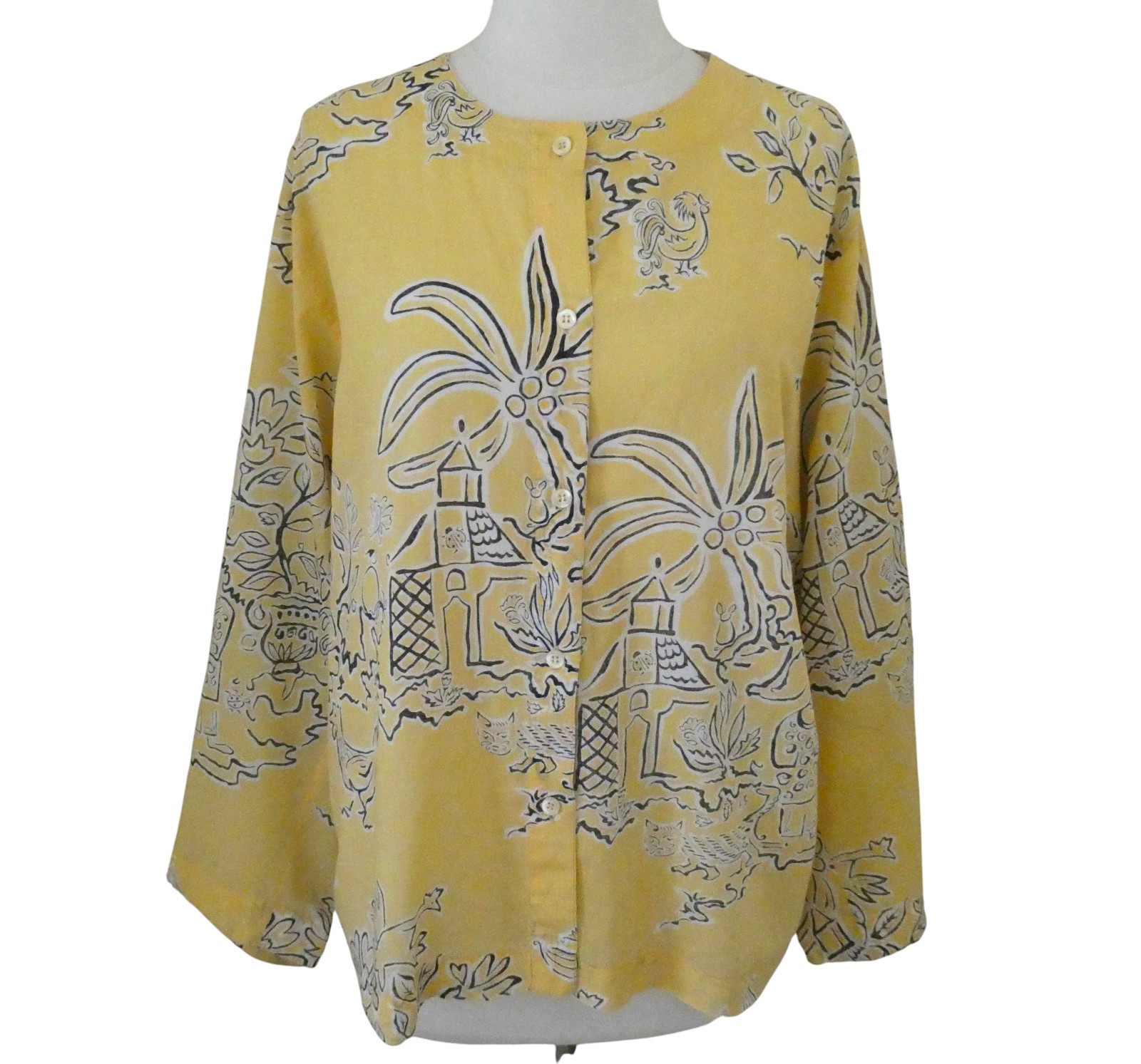 vtg ANASTASIA PARIS Francois Viannay tropical priont cotton top F 40 US 8 M
