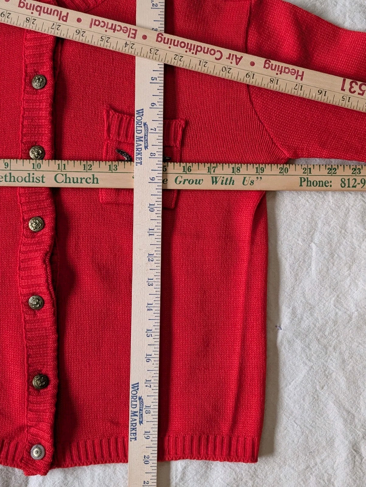 Vintage 50s Le Roy Knitwear Lil Lambee Women’s SM Red Virgin Wool Cardigan USA