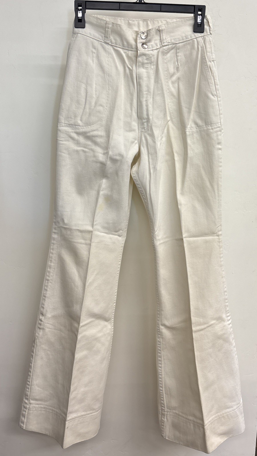 True 70s Vintage Wrangler Flare Leg High Waist Jeans Cream Color 27 X 32