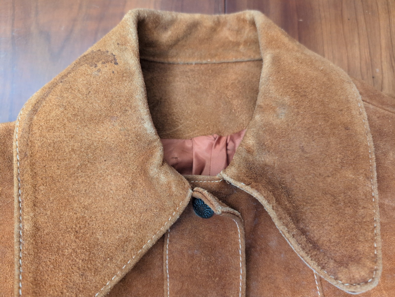 Vintage Tan Suede Hippy Boho Western Gothic Belted Safari Jacket 70s Women S