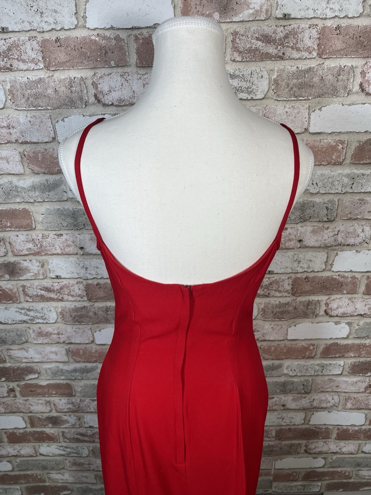Vintage 1990’s Jessica McClintock Red Prom Gown Rhinestone Neckline Sz 9/10
