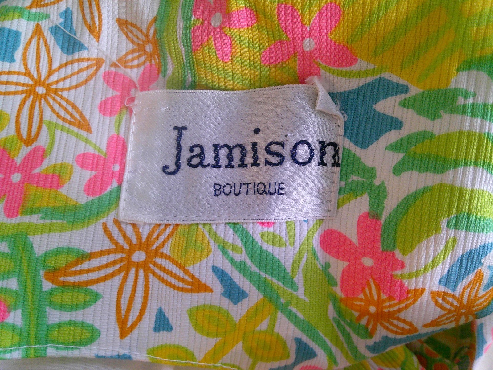 Vtg 60’s JAMISON BOUTIQUE 2 pc Lilly Style Neon Floral Tunic Top & Maxi Skirt M
