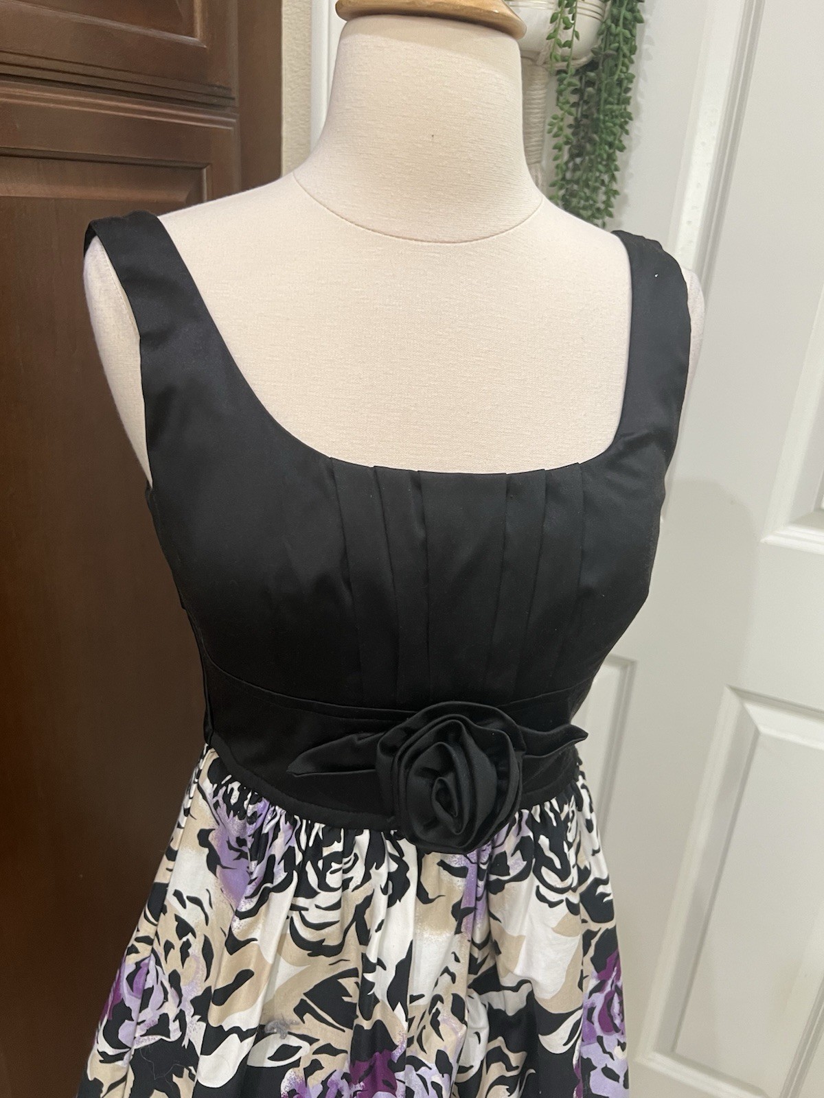 Vtg Y2K Retro 50’s Style Fit & Flare Dress Tie Back Tulle Crinoline Cocktail 5