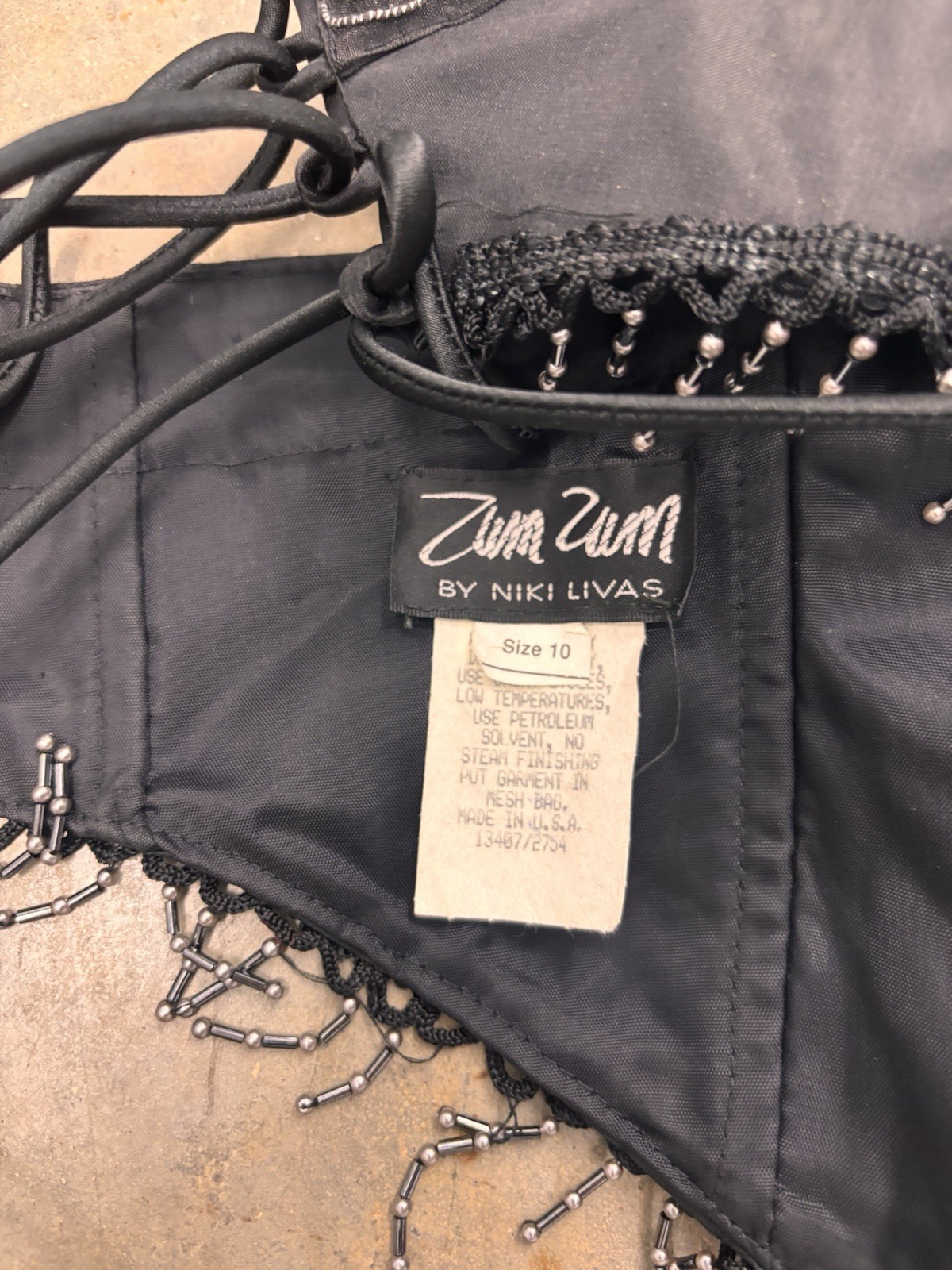 Vintage Y2K Zum Zum by Niki Livas Beaded Handkerchief Corset Top Size 10