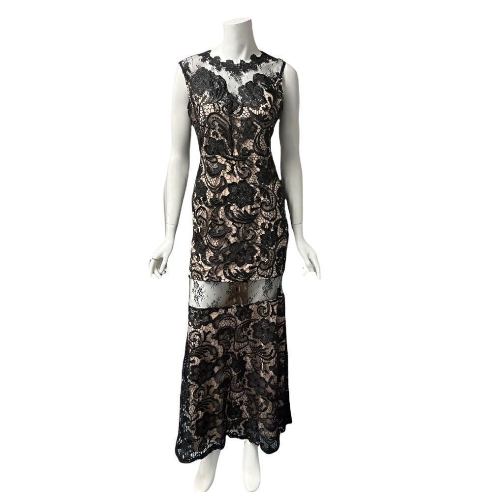 The clothing company Black Lace Cut-Out Gown
