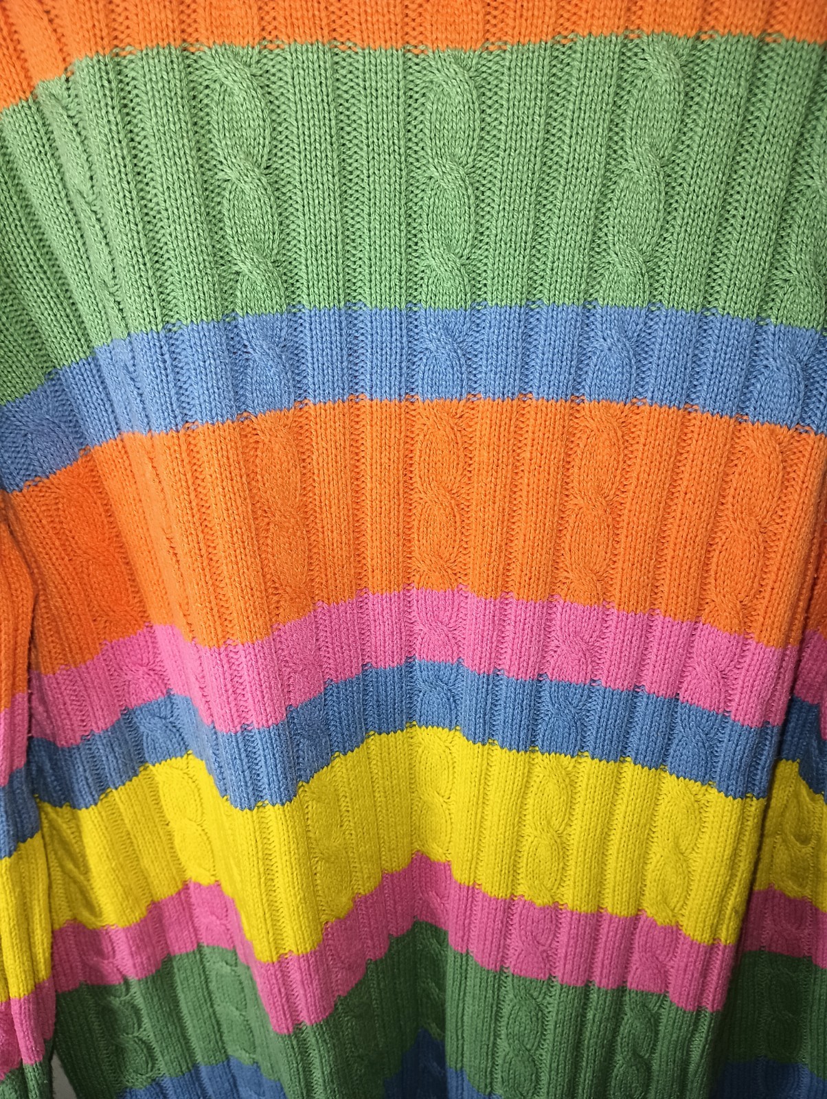 Vtg Y2K Pastel Goth Rainbow Striped Rave Kawaii CandyCore BarbieCore Sweater 💟