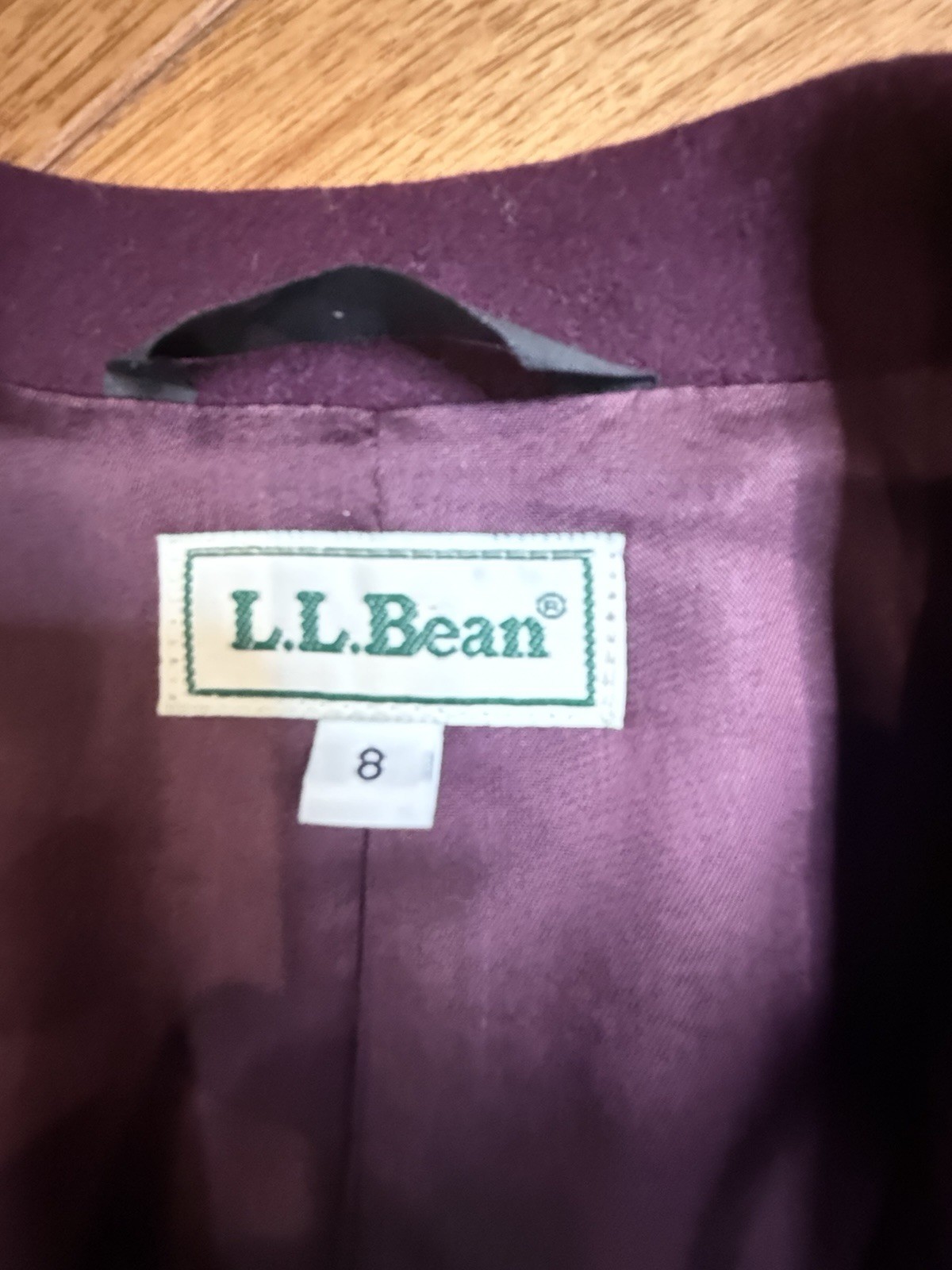 LLbean Women’s Blazer Cashmere and Wool Size 8 Deep Purple