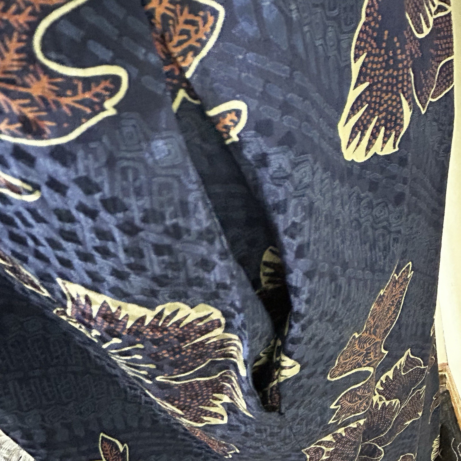 Vintage 80s Liz Claiborne women’s Navy Blue Floral 100% Silk Midi Dress size 10