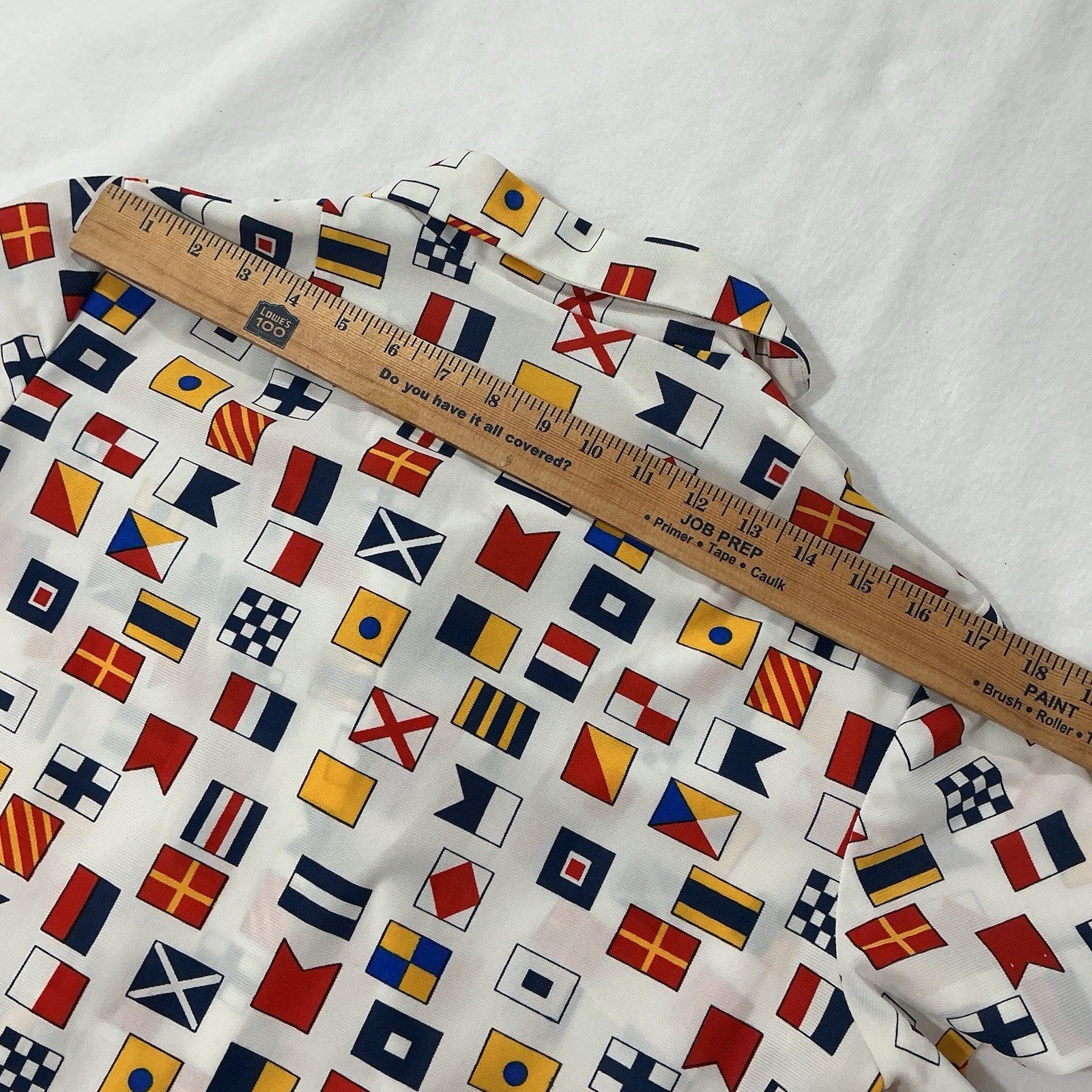 VTG 60s/70s Serbin Traveler Nautical Flag Mod Shirt Dress L XL Prop Yacht Rare