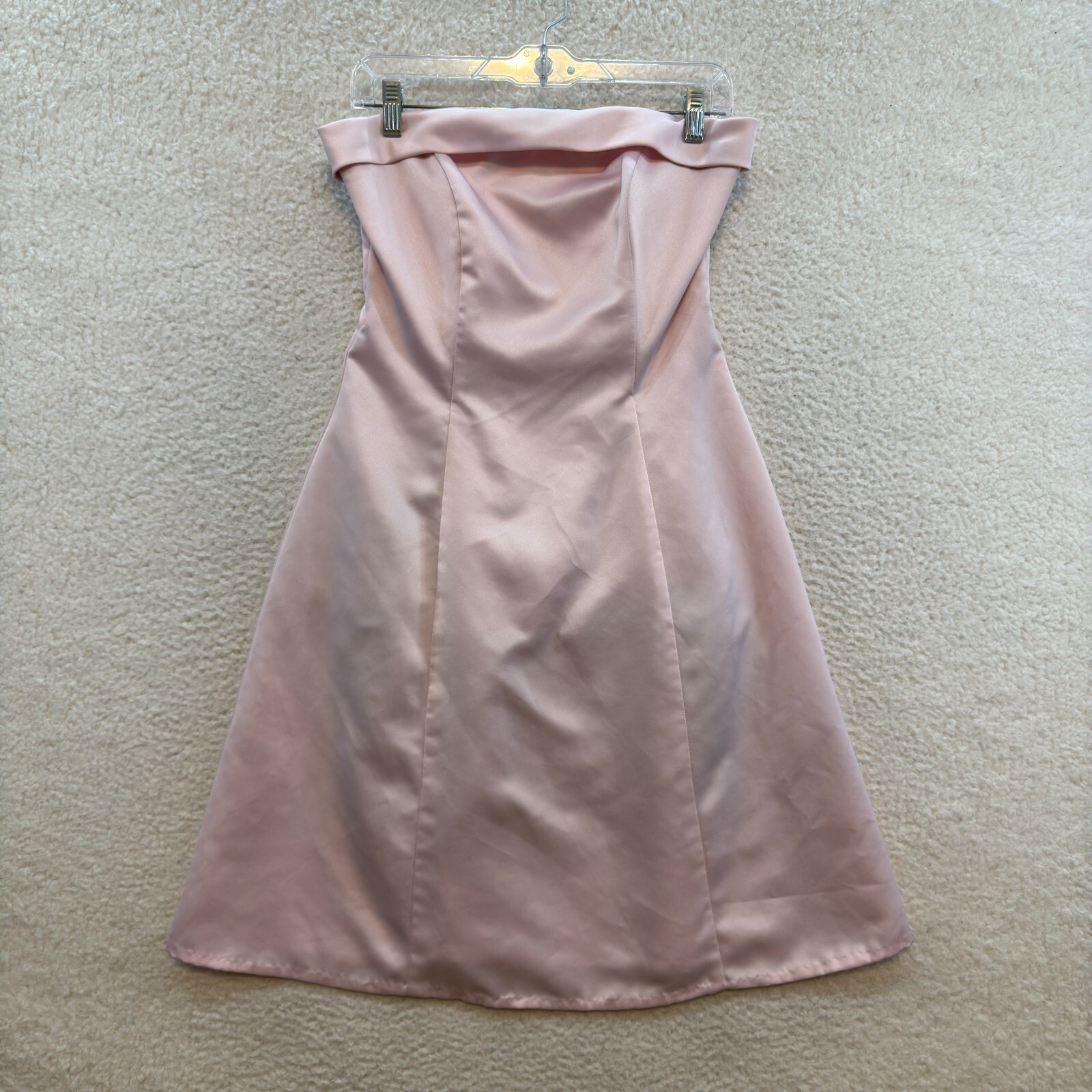 90s Y2K Vintage Strapless Prom Formal Dress 9 10 L Large Pink Fairy Coquette