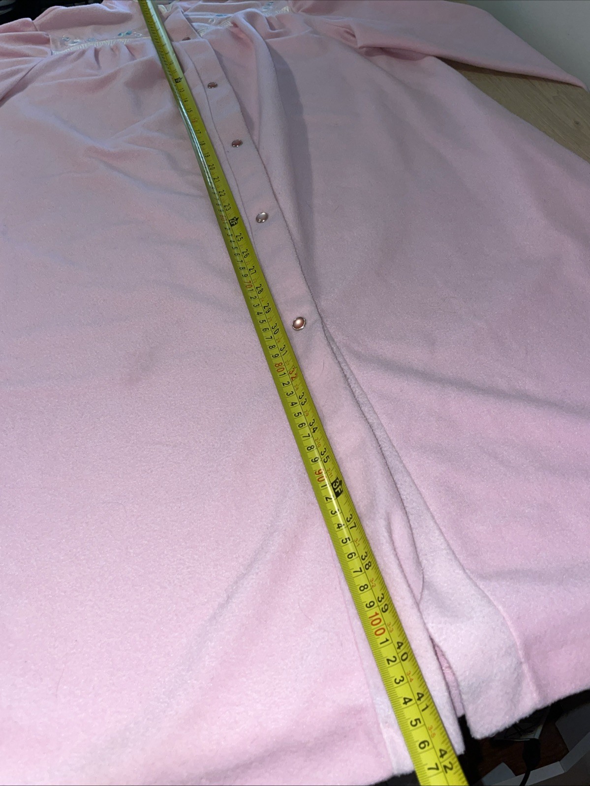 Vtg 1970s Wolverine Knitting Mills Pink Fleece Housecoat Robe ILGWU Union Made