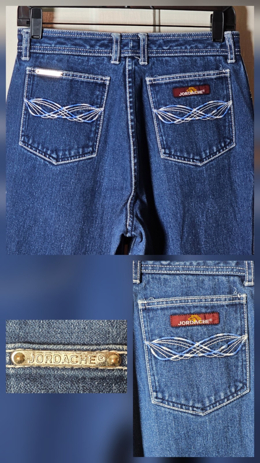 VTG Jordache Jeans Size 12 28×28 Omega Designer Pockets White Stitch High Waist