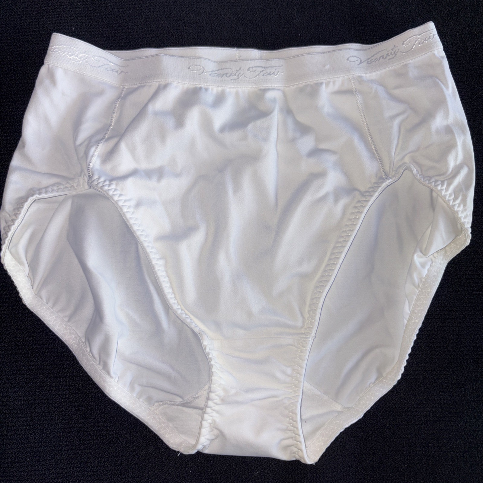 Vanity Fair White 40-087 L Nylon Y2K Hi-Cut Brief Bikini Underwear Panty Girdle
