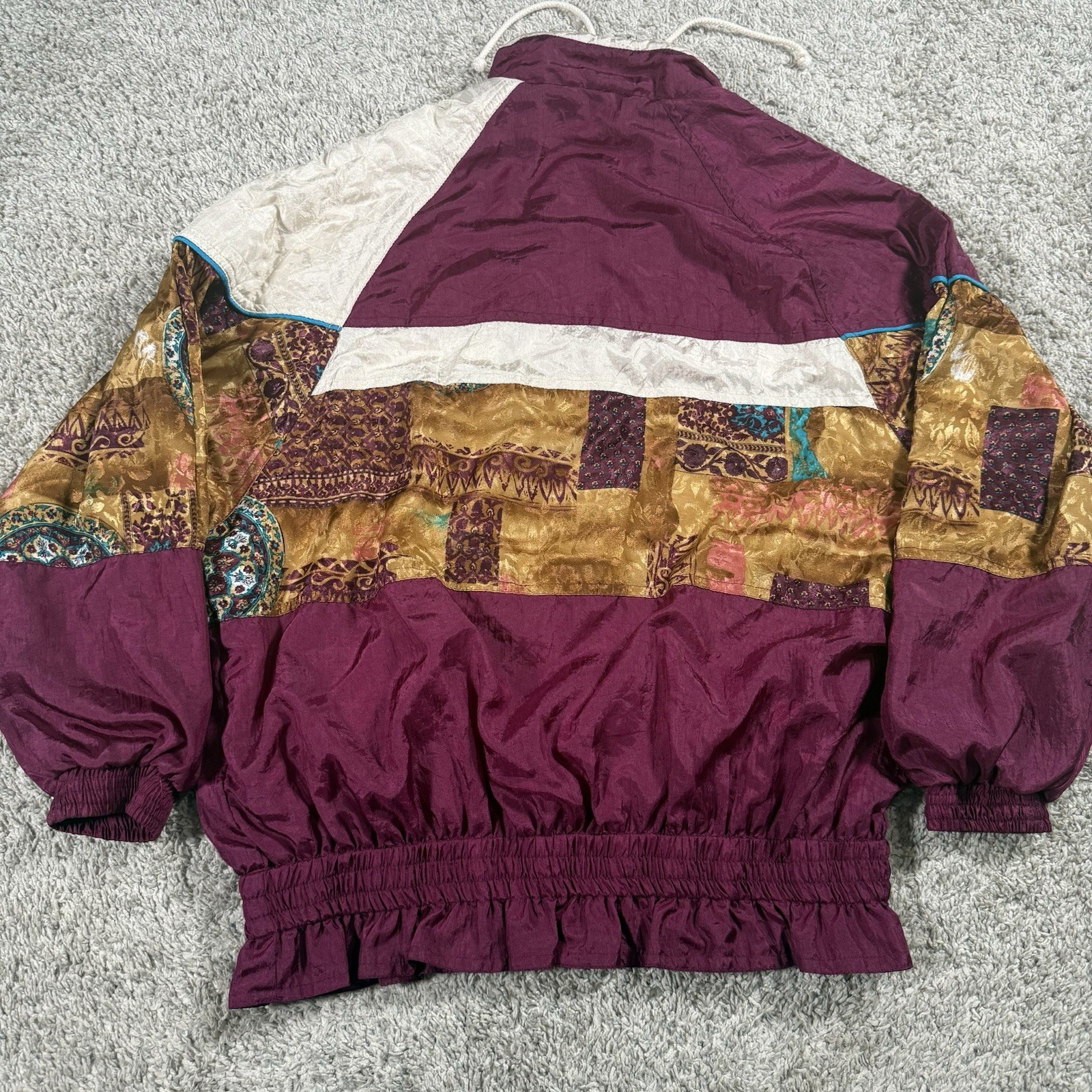 Vintage 80s 90s Tracksuit Womens Petite Large Purple Windbreaker Jacket Pants