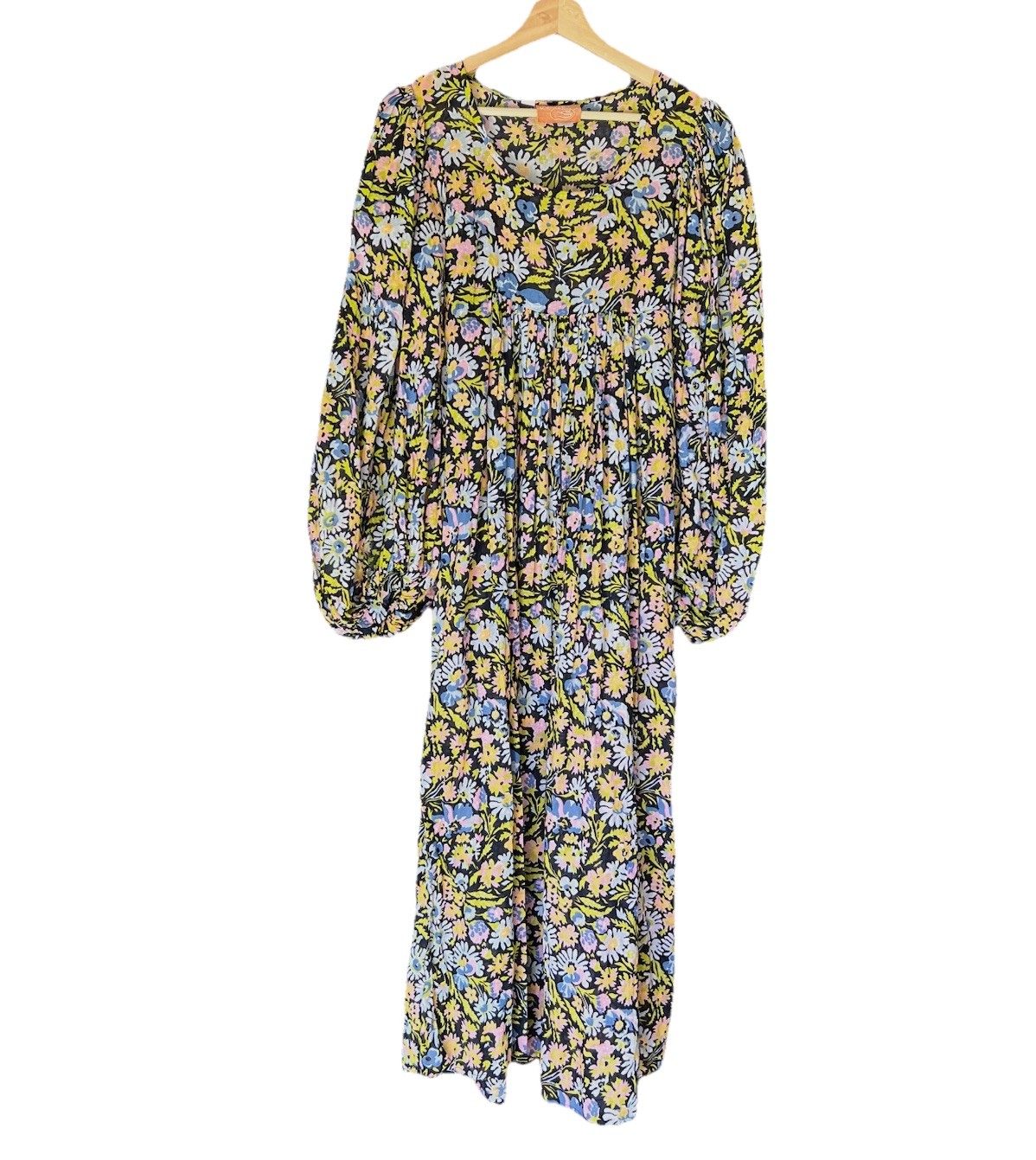 Vintage 70’s Rare Alley Cat By Betsey Johnson Floral Balloon Sleeve Maxi Dress