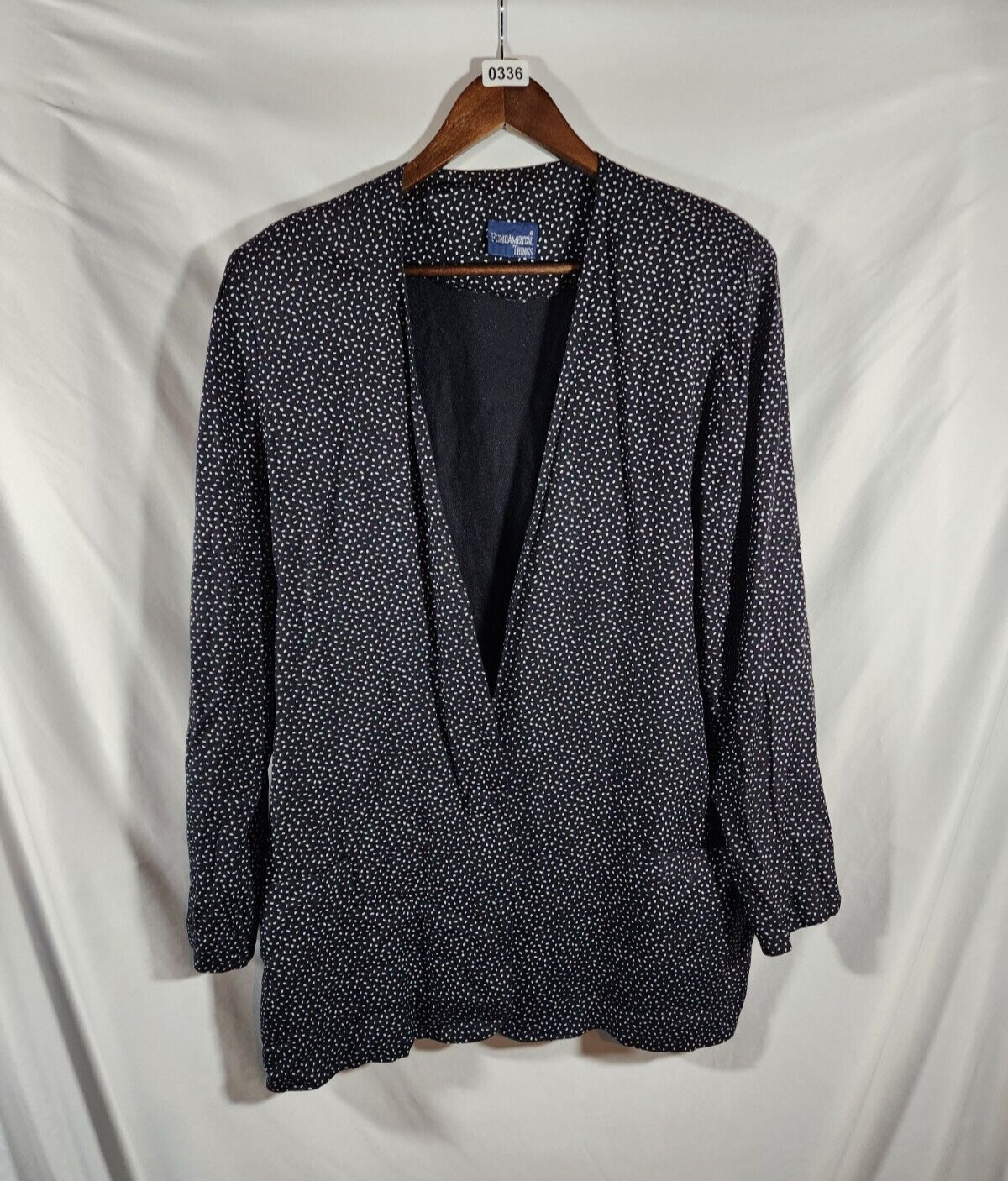 Vintage Fundamental Things Lightweight Summer Blazer 14 Women’s Black White Used