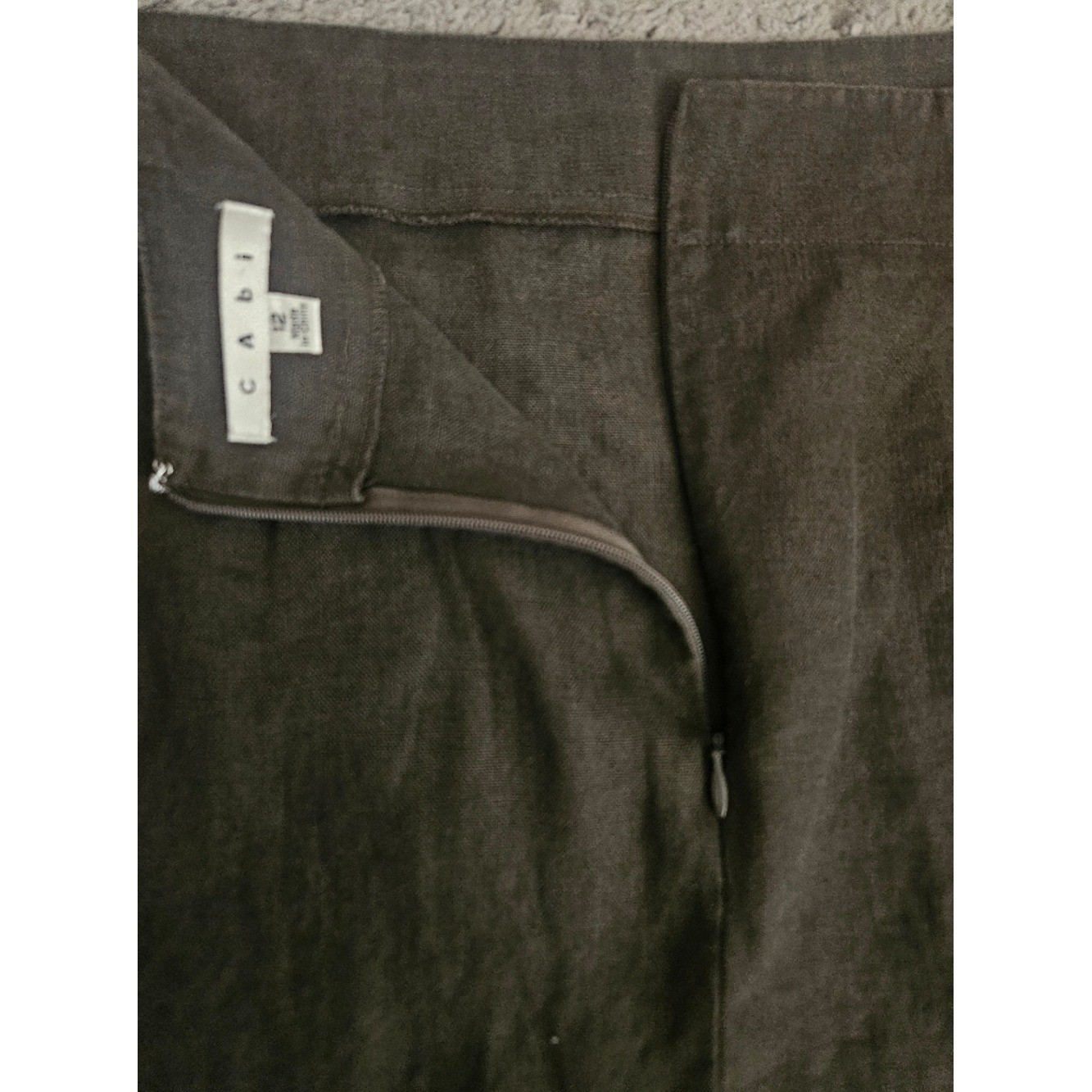 Cabi Chocolate Brown Linen Embroidered Skirt Sz 12 Boho Cottage Prairie Peasant