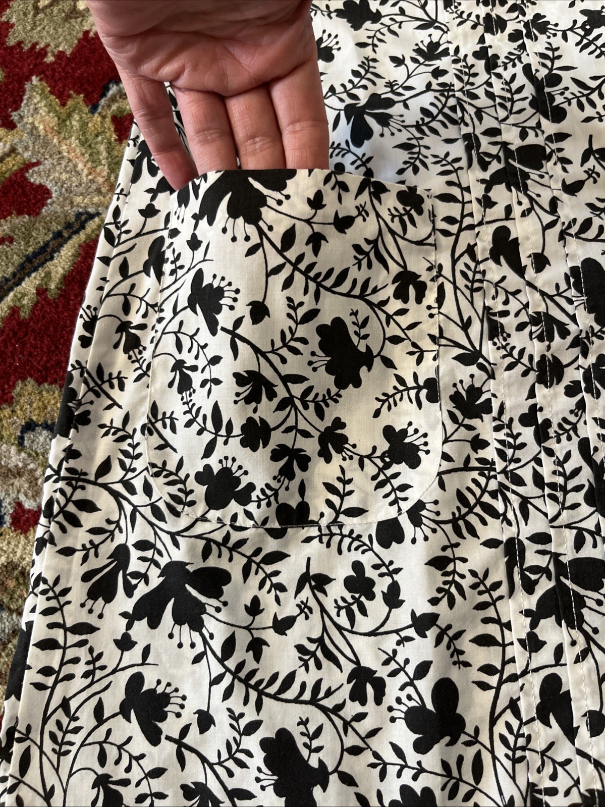 Vintage Housedress 1960’s Dress MCM Medium 50’s Handmade Chore Pockets Zip Front