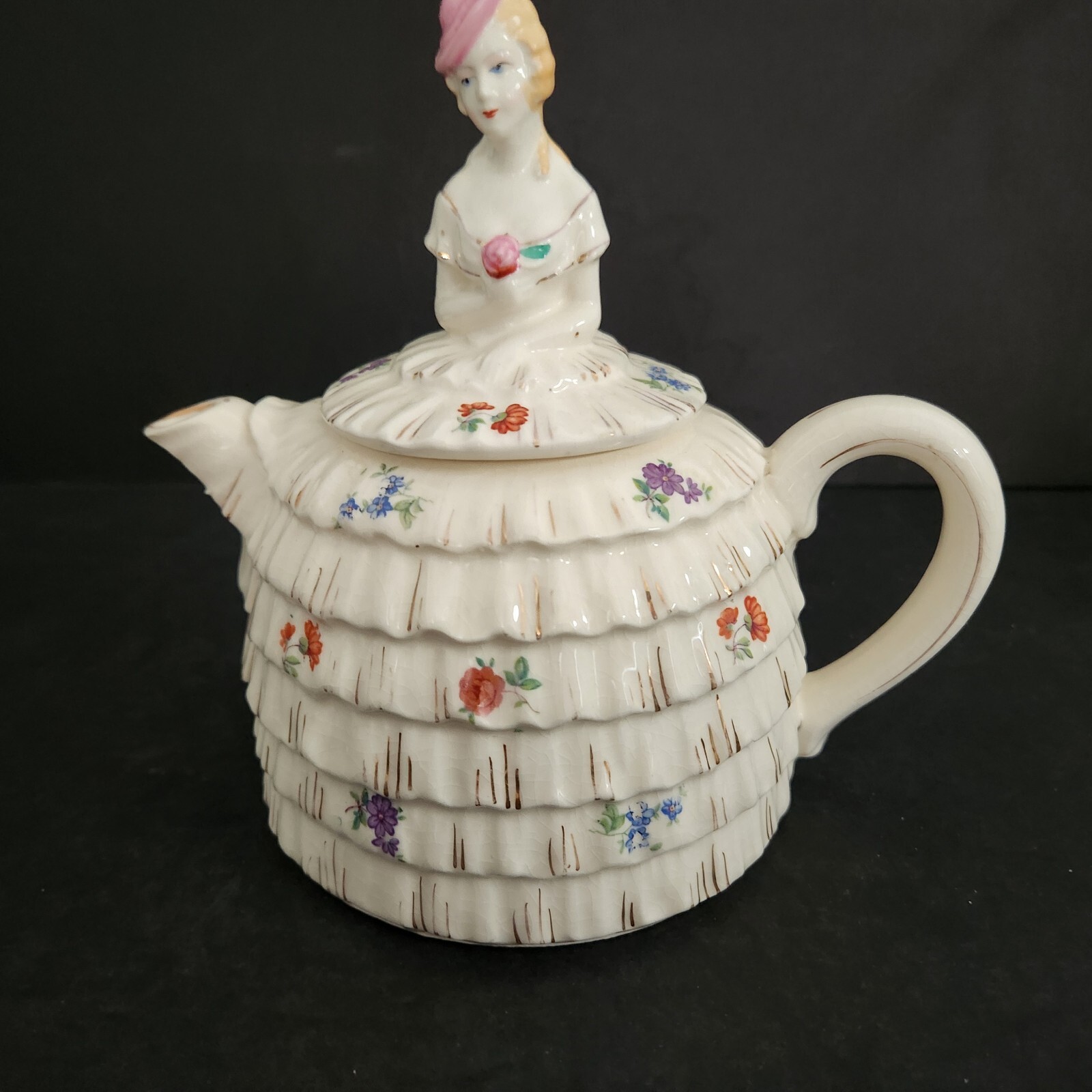 Victorian Woman In White Dress, 7 1/2″ H