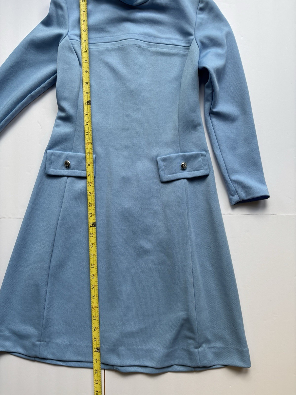 Vintage Powder Blue Long Sleeve Secretary Size 12 Unbranded Grandma
