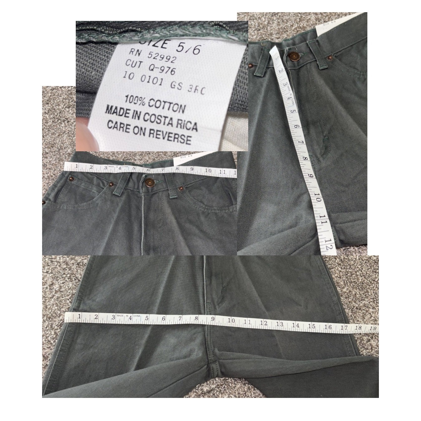 Vintage 90s Jordache High Waist Taper Jeans Green NWT DEADSTOCK fits 24″ 3/4 5/6