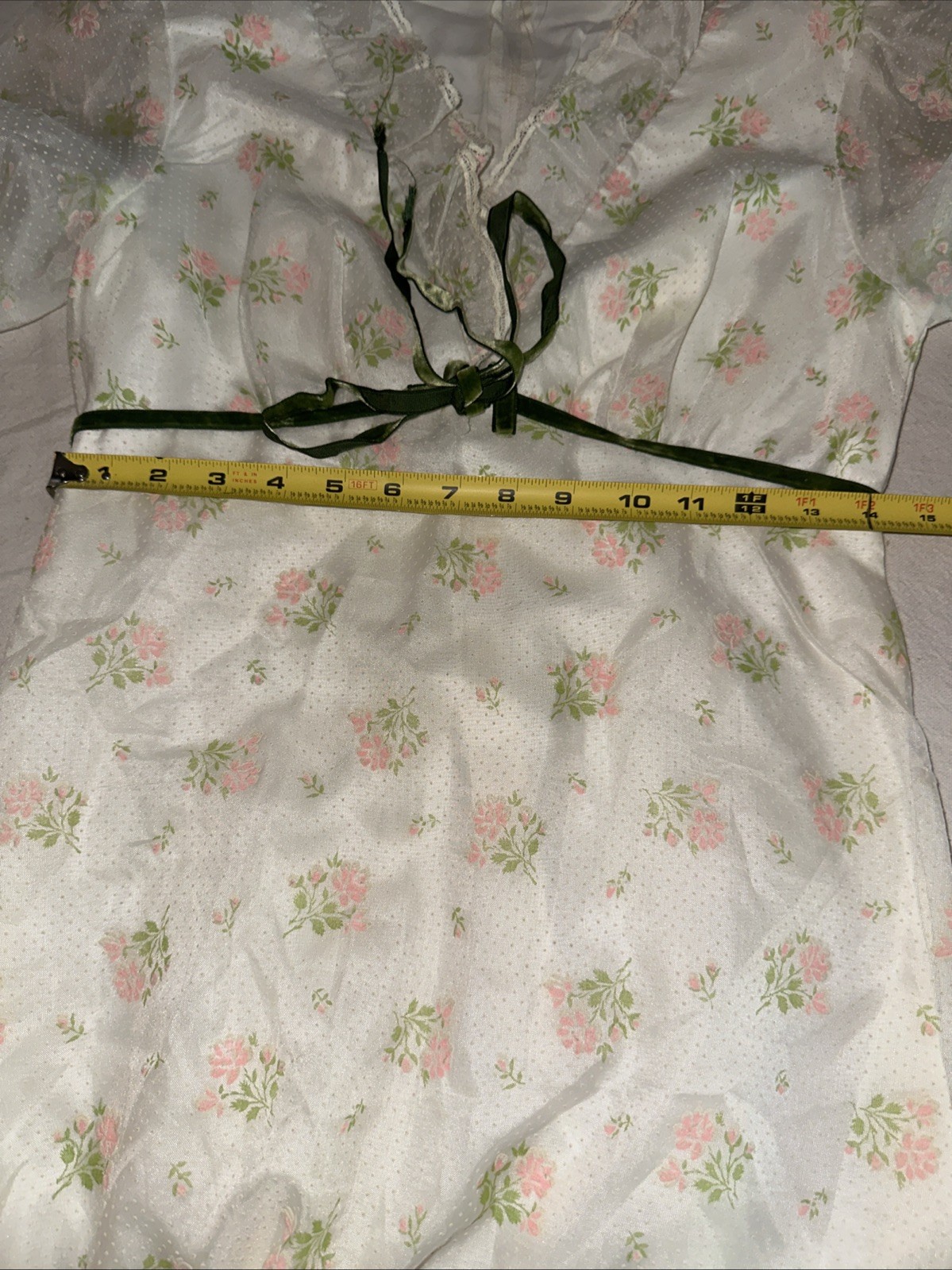 Vtg XS/S Hippie Flower Child Prairie Floral Dress