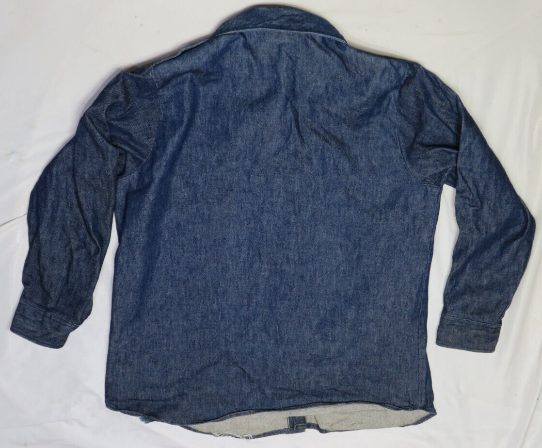 LEVIS WOMENS BLUE JEAN DENIM JACKET LARGE BIG E VINTAGE 100% COTTON EPAULET