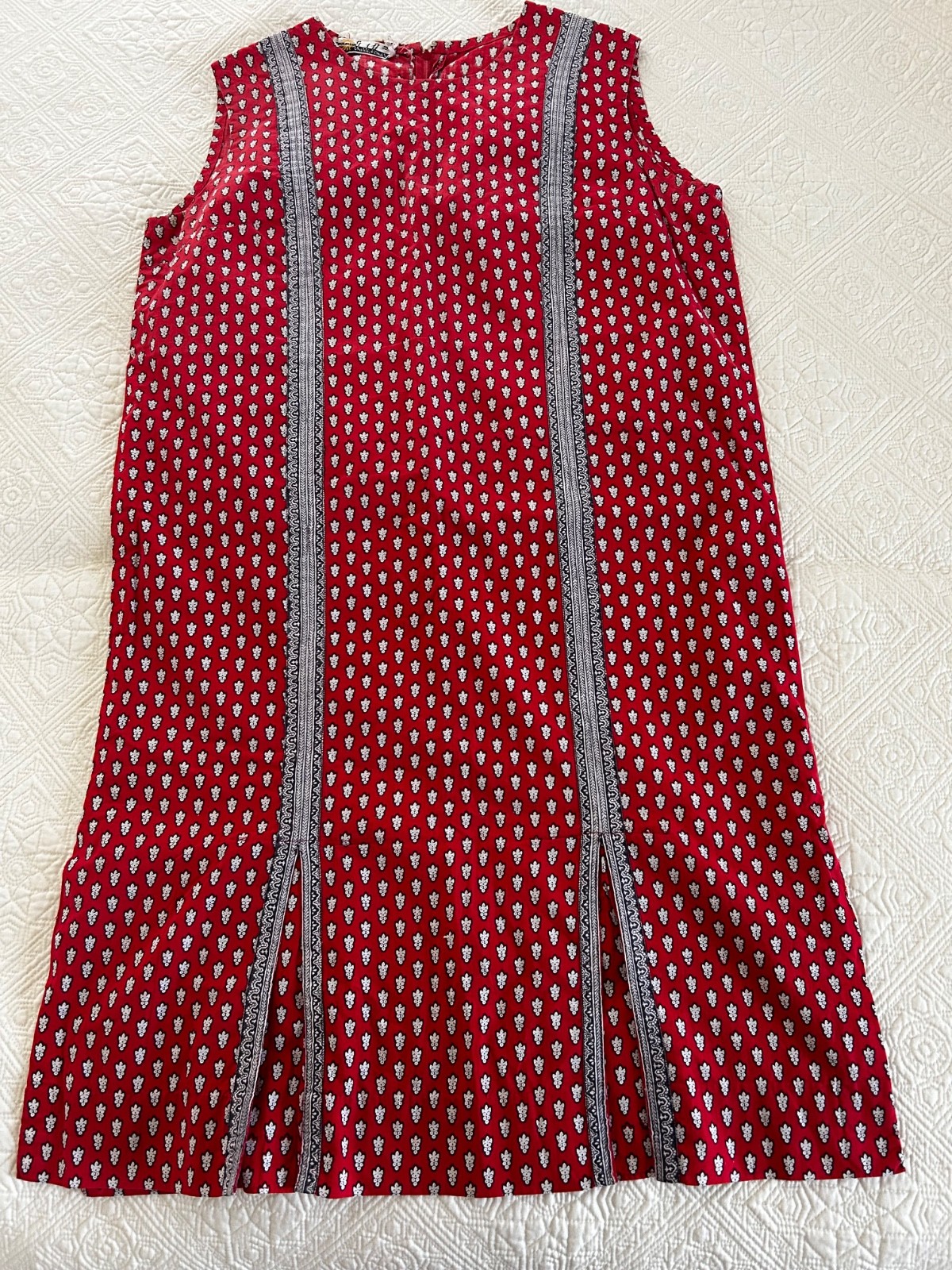 Charles Demery Souleiado Vintage 1960’s Sleeveless Shift Pleat Dress
