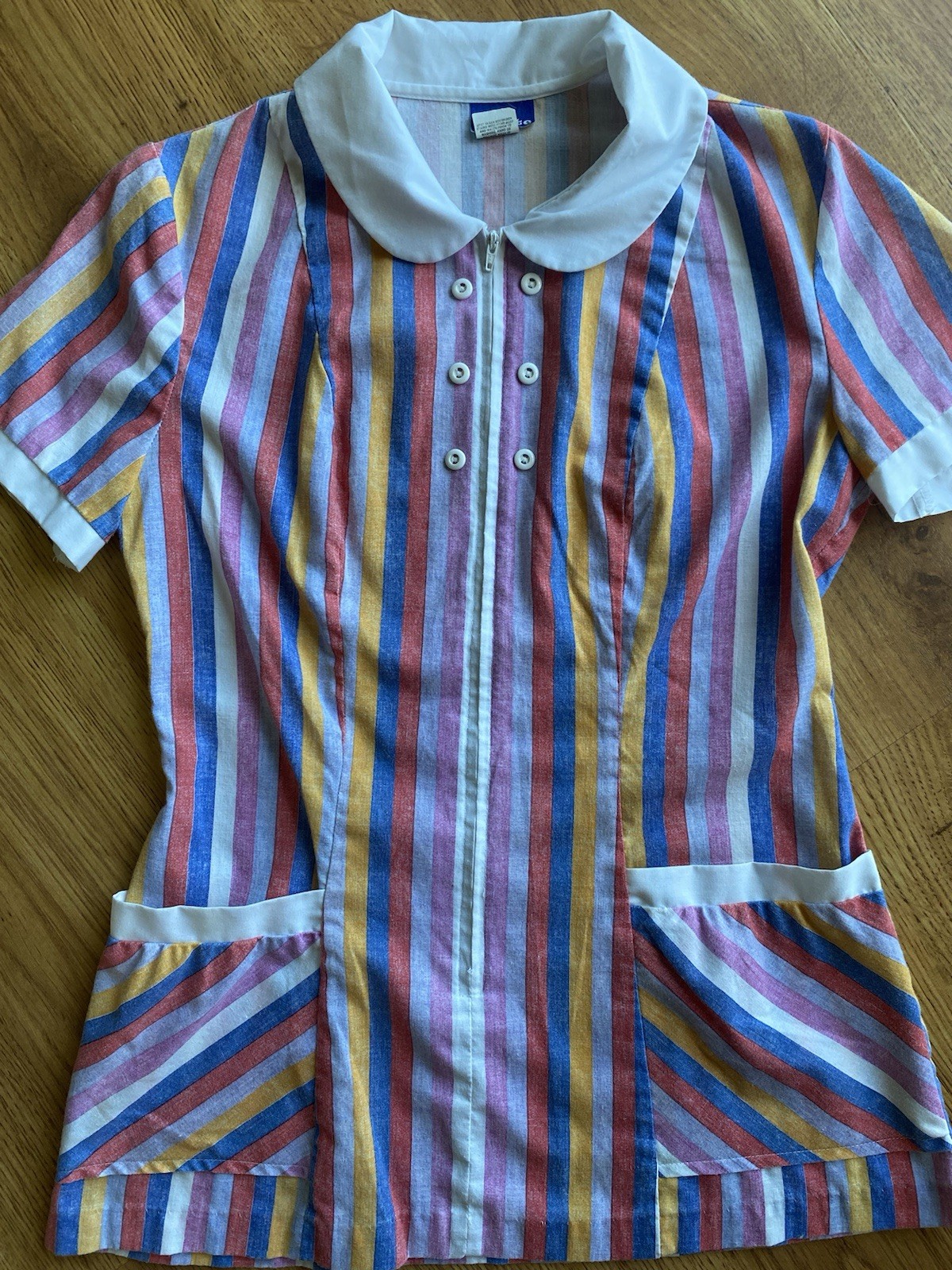 Vintage Candy Striper Top Size Small Vintage K-Lete Collared Striped Shirt