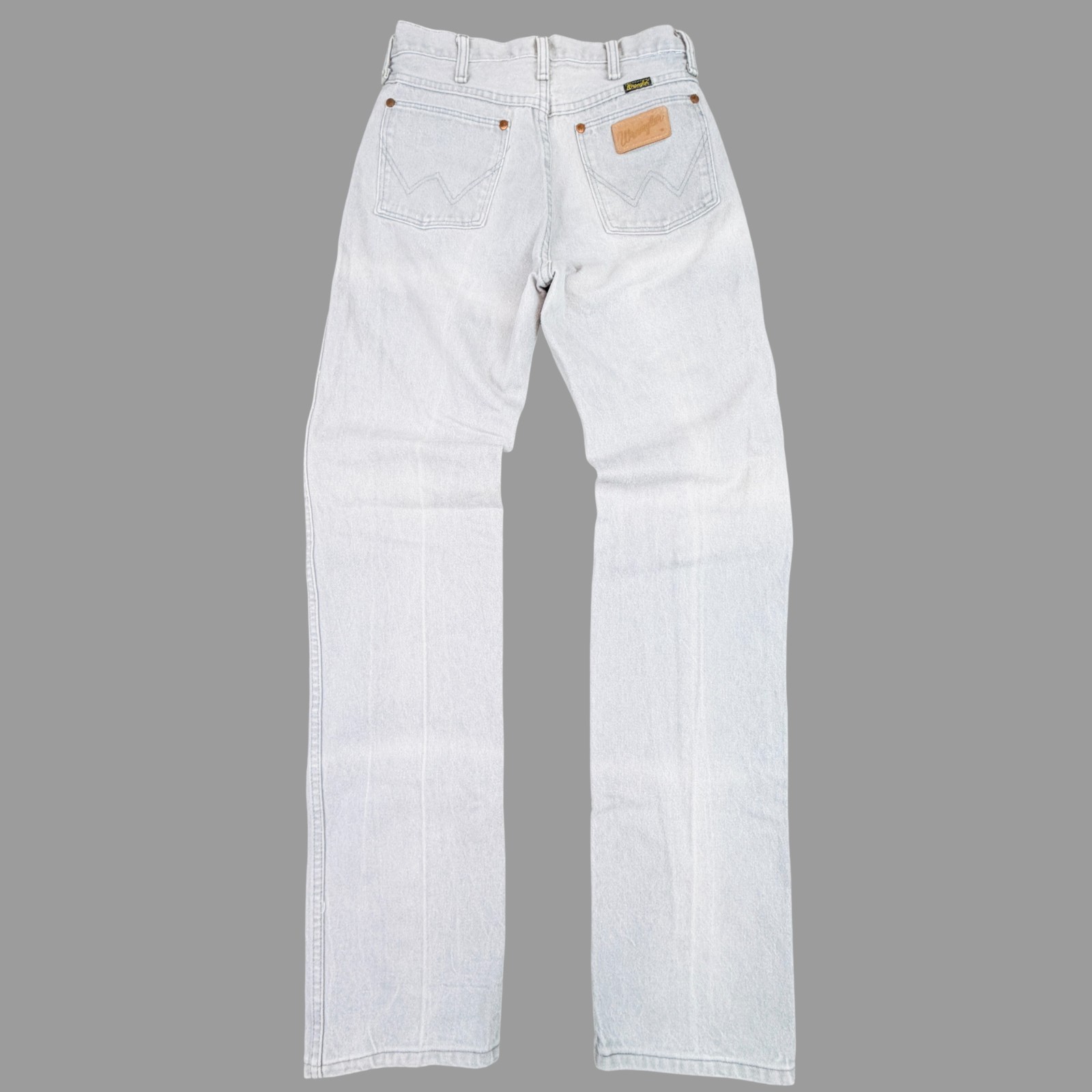 Vtg Wrangler Jeans Womens Sz 11 (W30 L34) Gray Faded Denim High Waist Bootcut 90