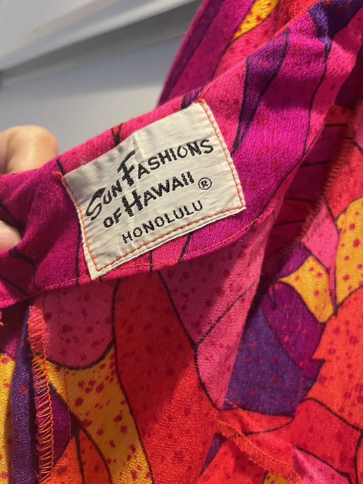Sun Fashions Of Hawaii Honolulu Colorful 1970 1960 Dress Groovy Vintage Medium