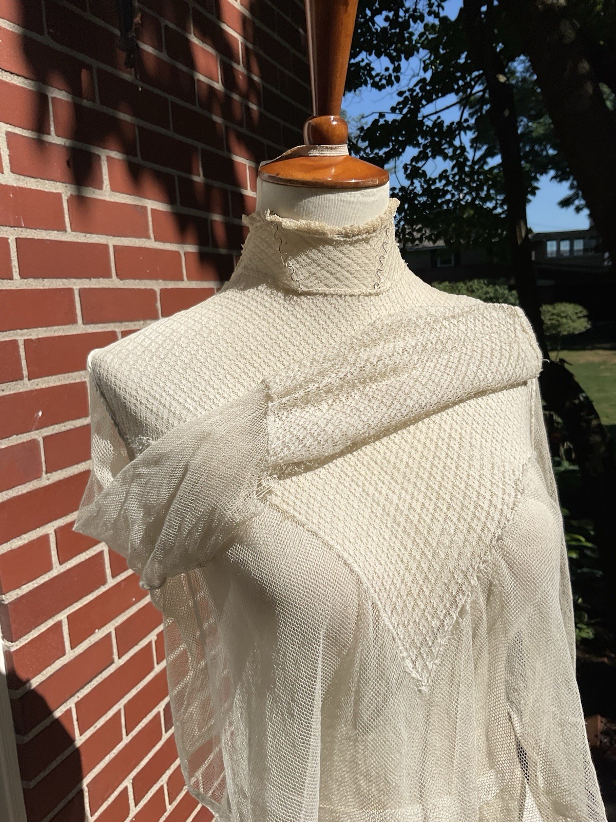 VINTAGE 1890s HOOP SKIRT AND WAIST SHIRT NETTED UNDERGARMENTS.