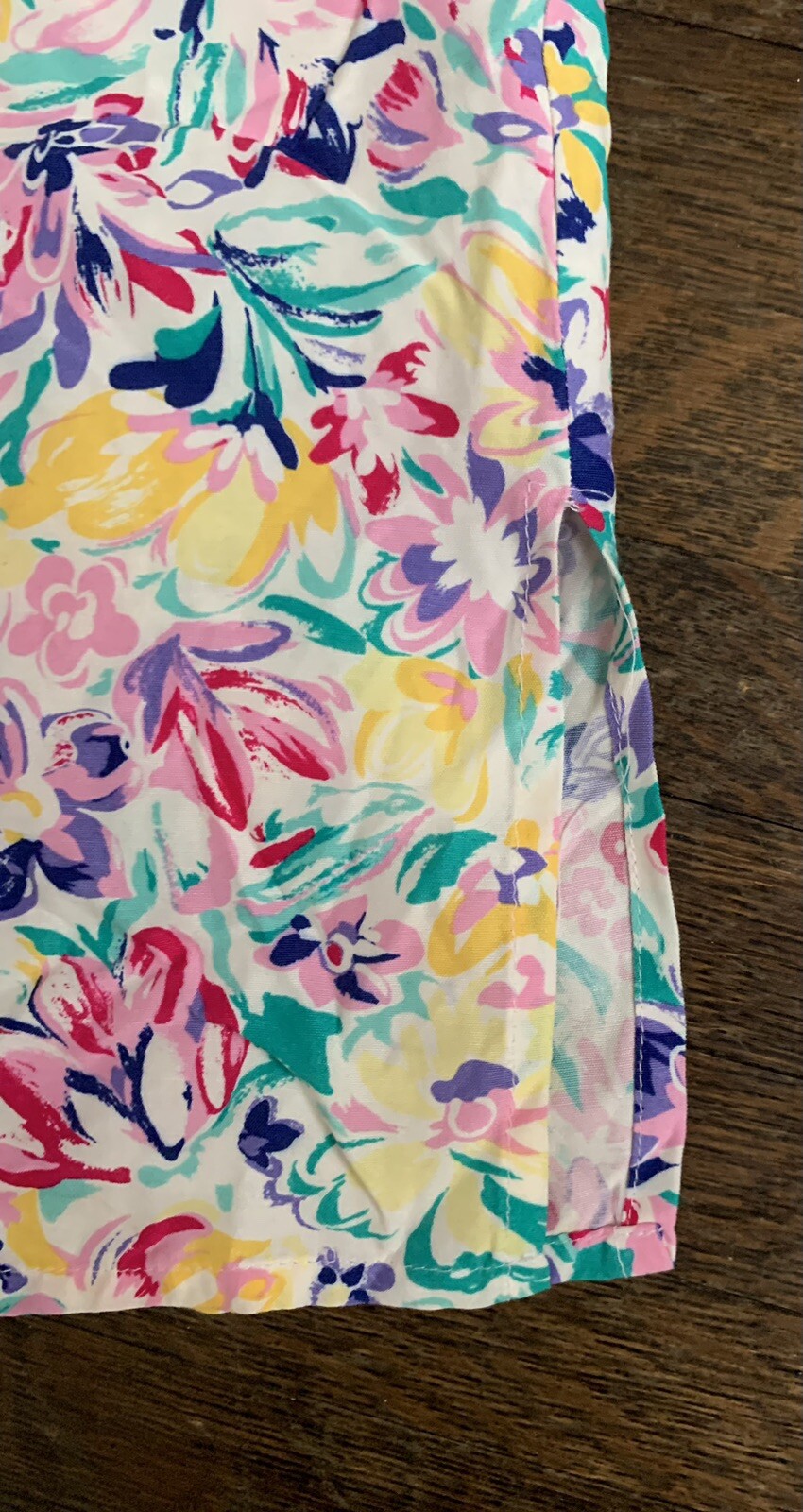 Vintage Brass Plum Nordstrom Floral 2piece Short Set Petite 8 Rayon