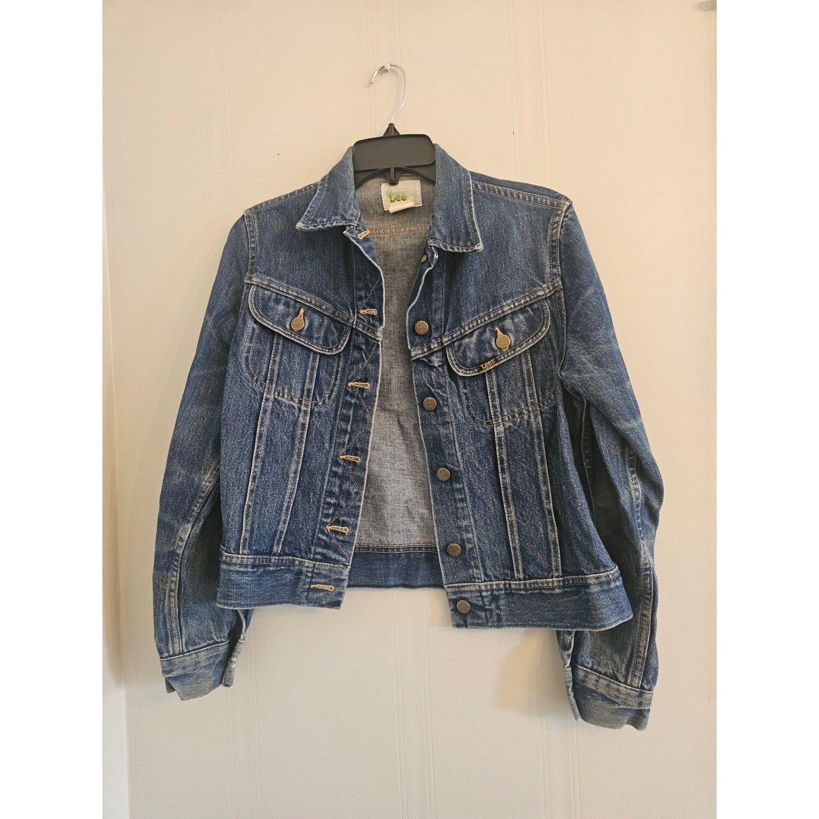 Vintage Lee Riders Denim Jacket Juniors 11/12 Blue Trucker Made in USA