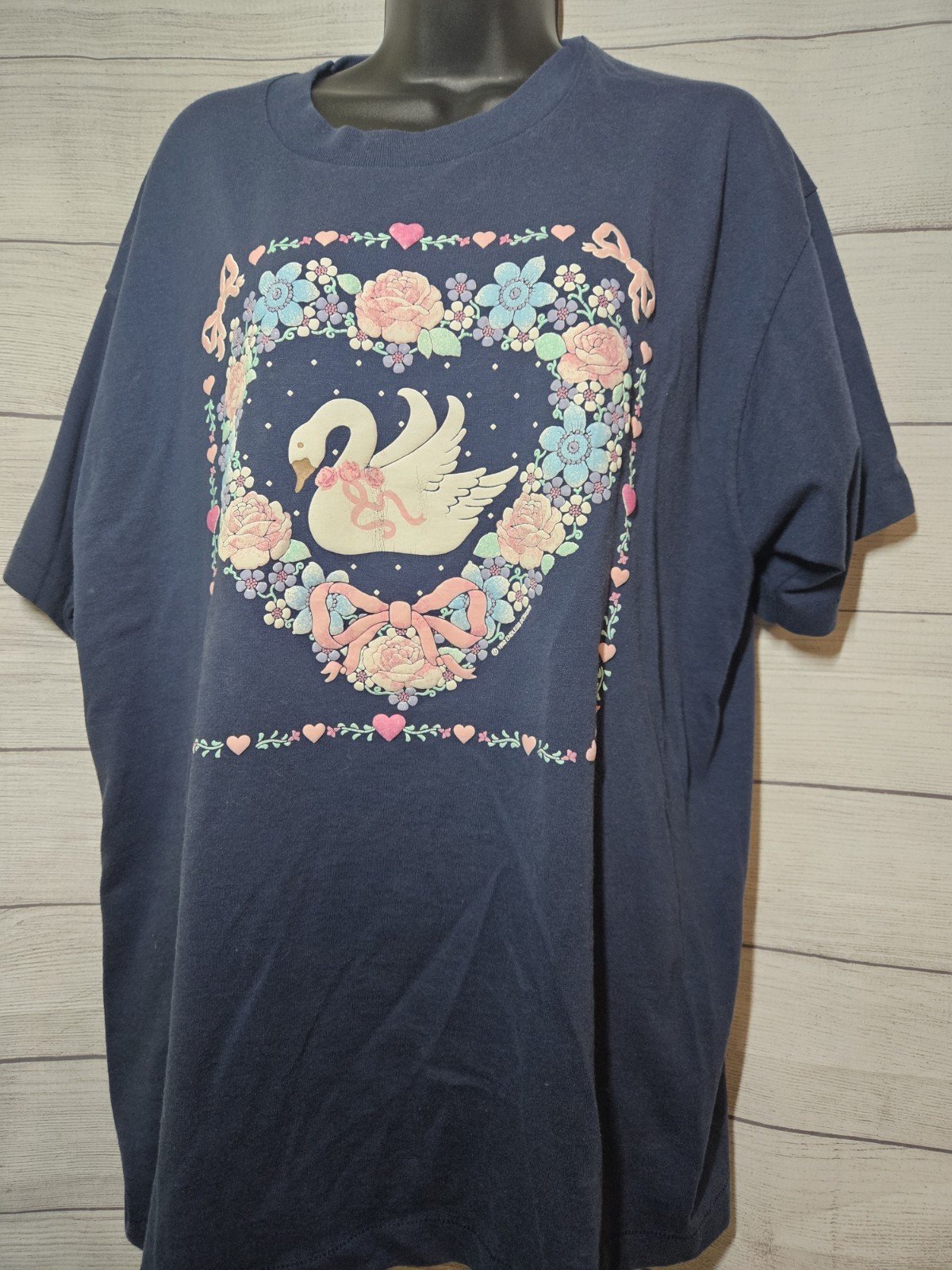 Vintage Endless Designs Floral GOOSE Heart T-Shirt – XL- Cottagecore Grandmacore