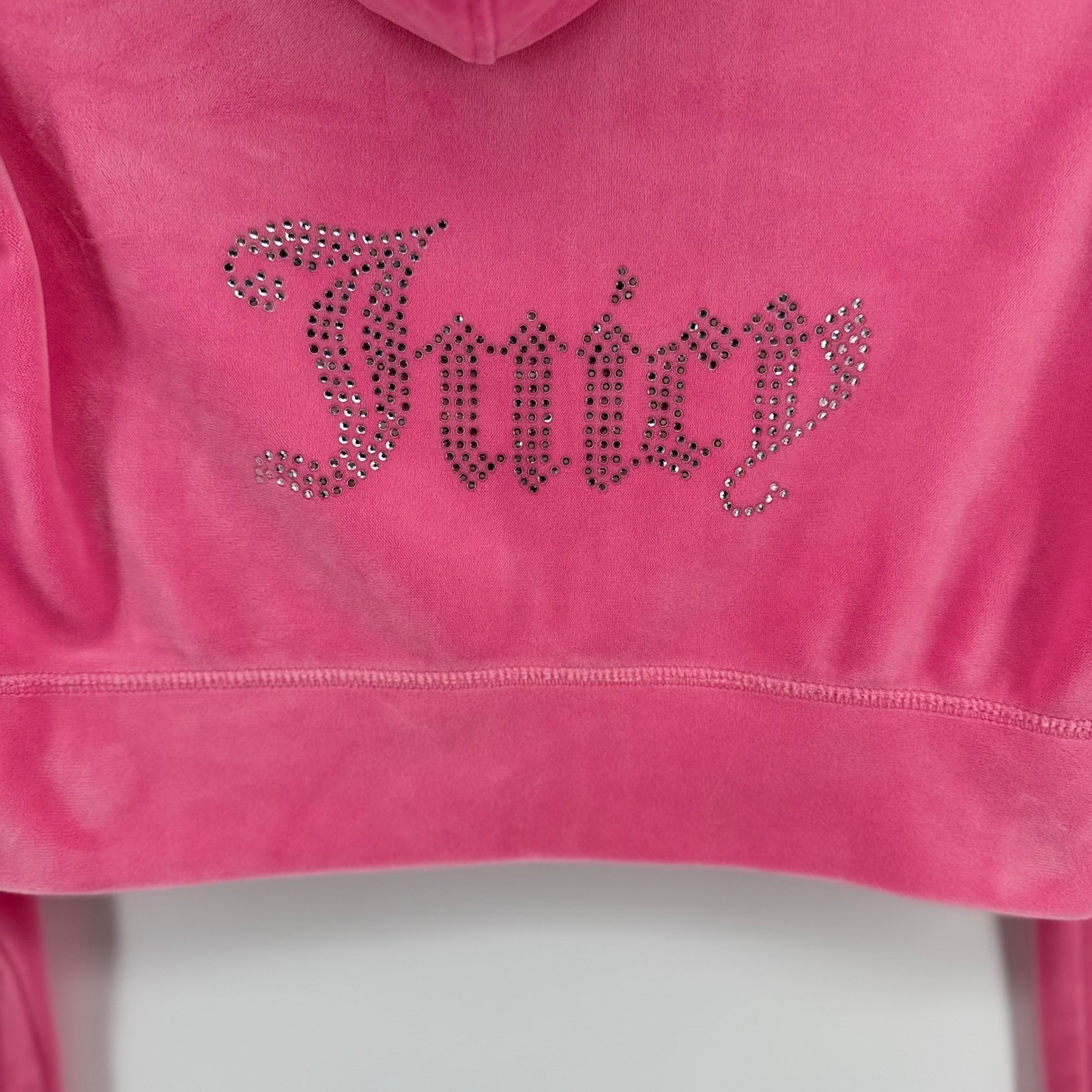 Juicy Couture Pink Velour Tracksuit Set Small Rhinestone Juicy Y2K Hoodie Pants