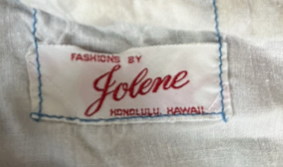 Vintage Jolene Honolulu Hawaii Dayglow Barkcloth Hawaiian Aloha Dress-36″ Chest