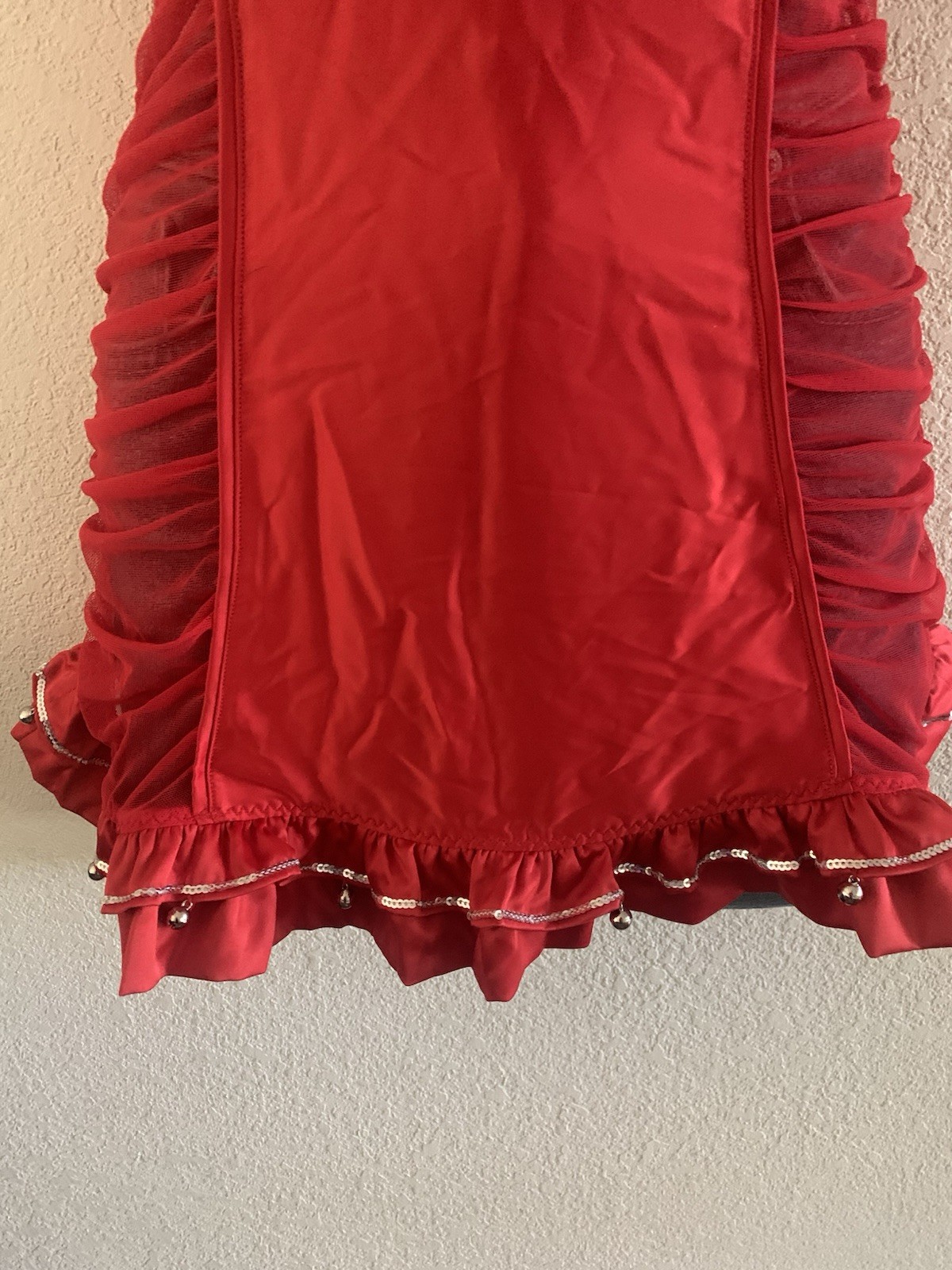 Vtg Victoria’s Secret Sexy RED Jingle Bell Holiday Lingere Size 36C & Stockings