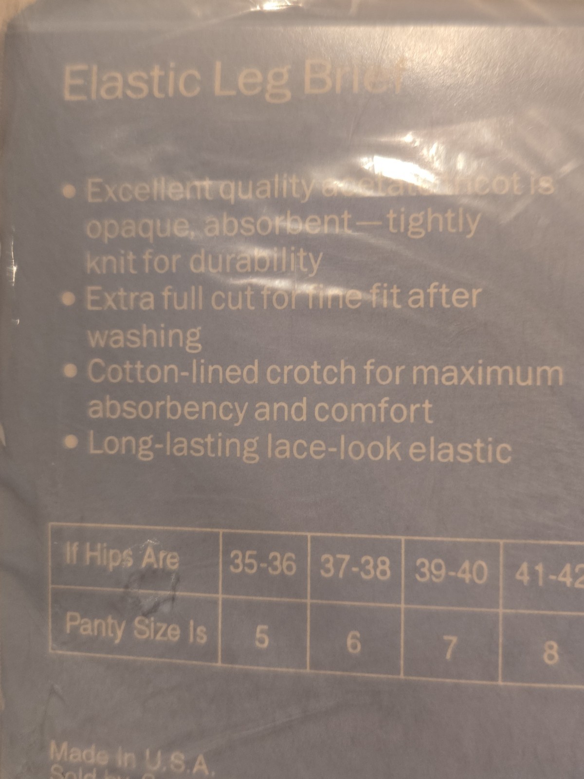 Vintage Sears „Blue Package Panties” Sz 9 White 100% Acetate Tricot 3-Pack NOS
