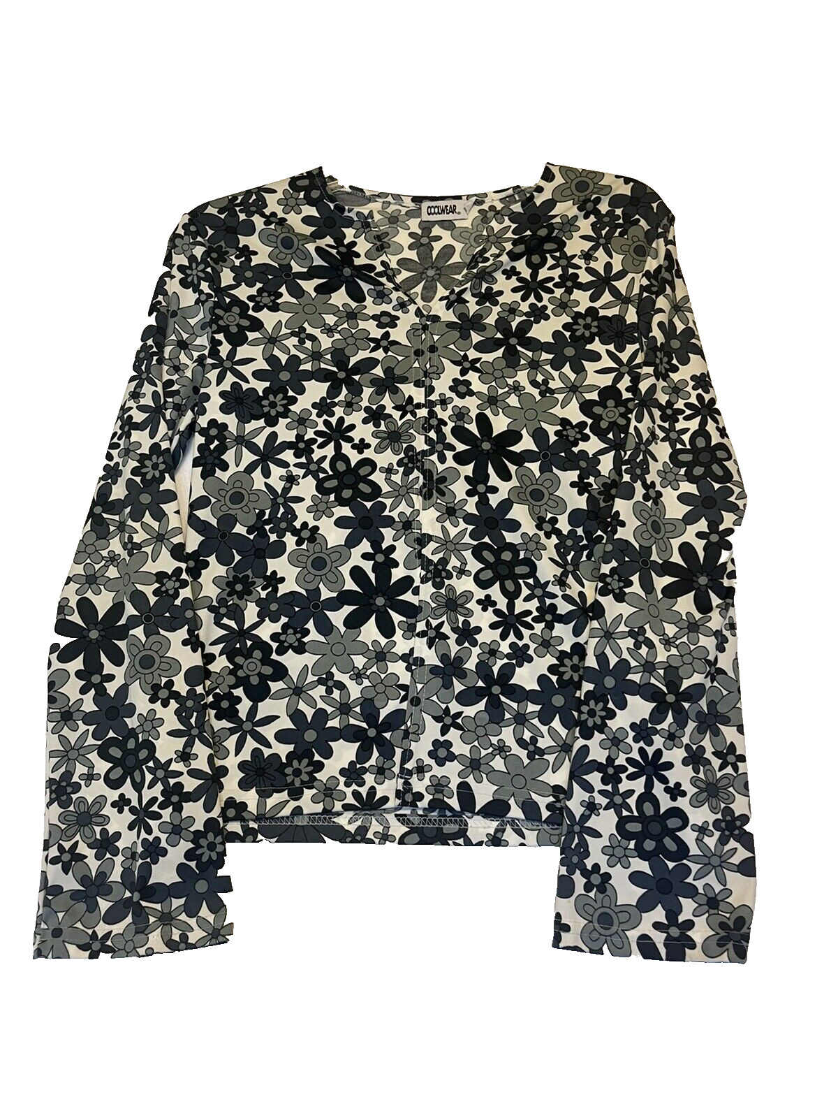 Vintage 1990s Cool Wear Retro Daisy Belly Shirt Hippie 100% Polyester Sz M Y2K