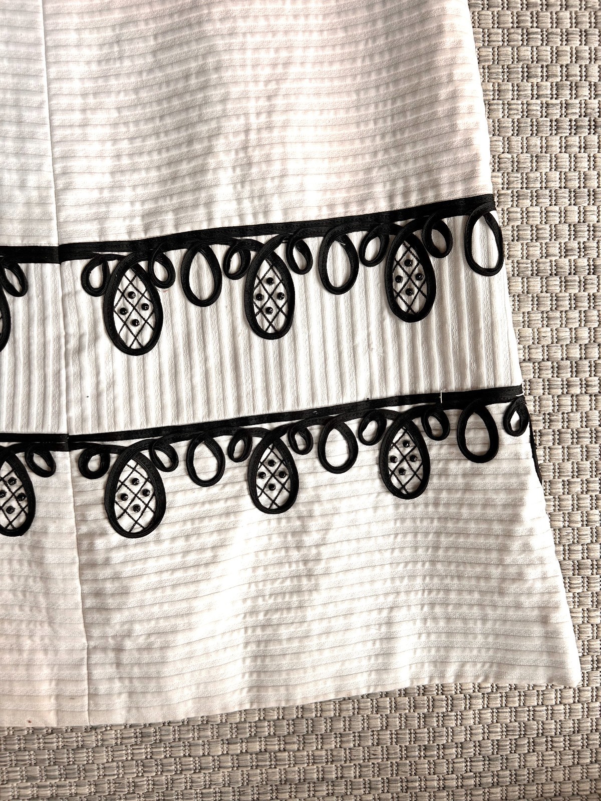 Vintage 1960s 70s Preppy Mod Hostess Maxi Skirt Palm Royale Black/ White sz S