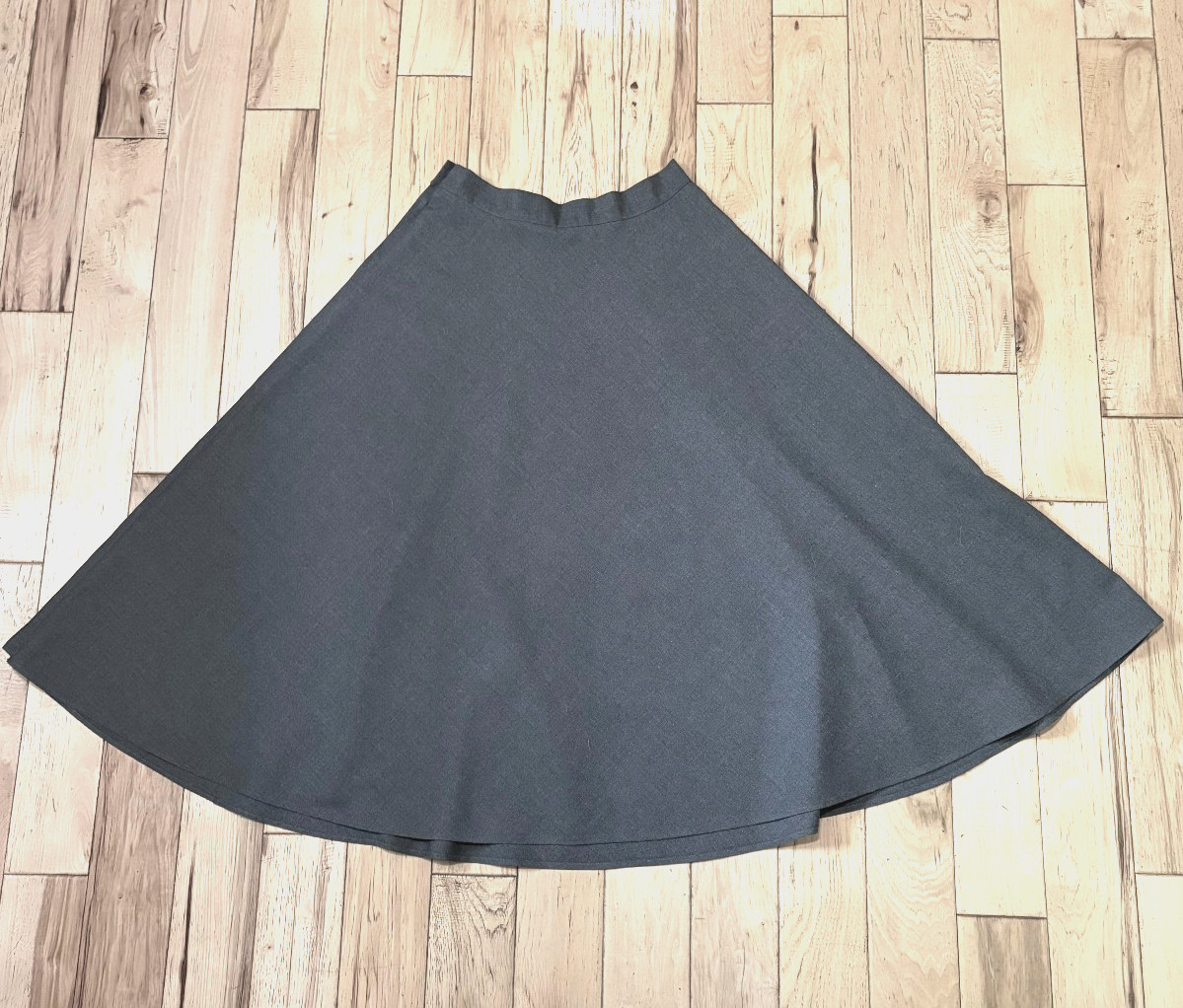 VINTAGE COUNTERPARTS GREY SIDE-BUTTON MAXI SKIRT, SIZE 12