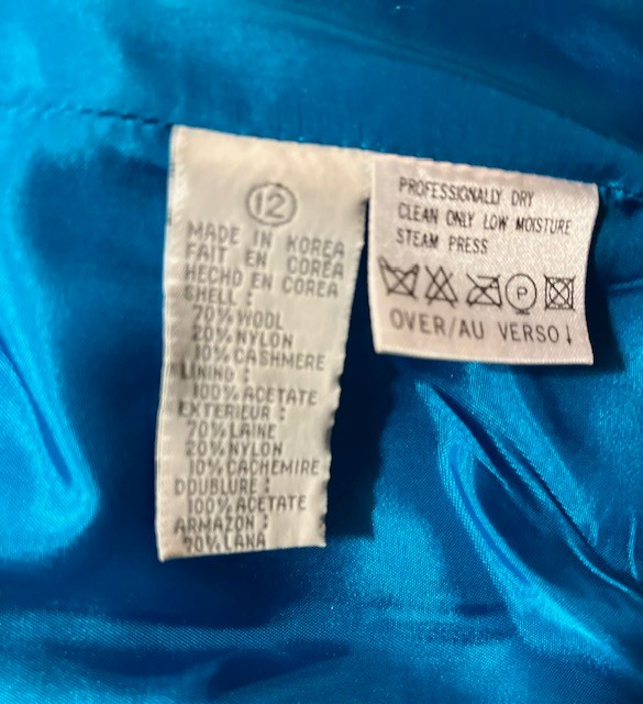 Vintage Stylish Liz Claiborne Blazer Sz 12 Blue Heavy Wool Mint Nostalgic