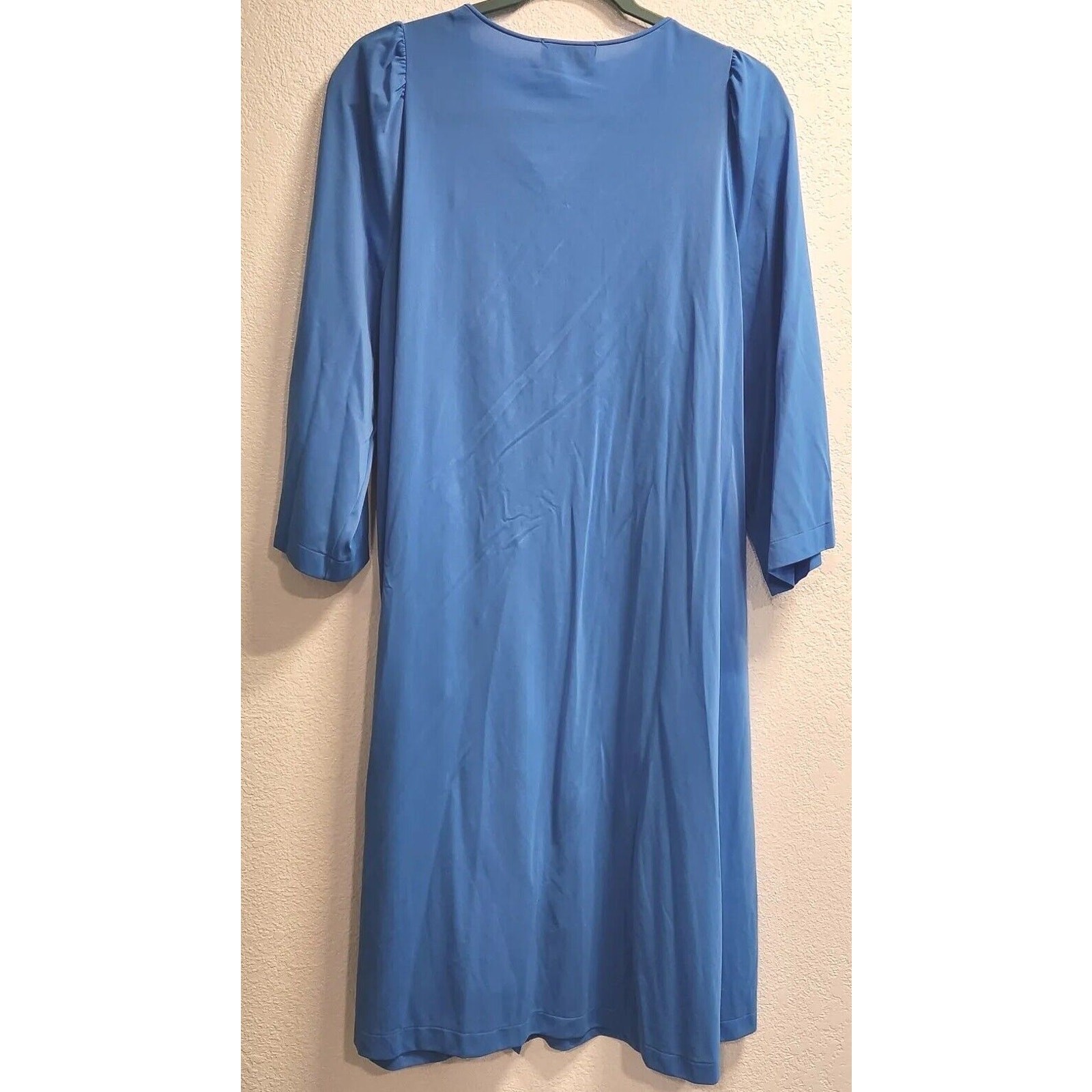 Shadowline Embroidered Long sleeve Lingerie Nightgown Robe Pocket Nylon 41×21