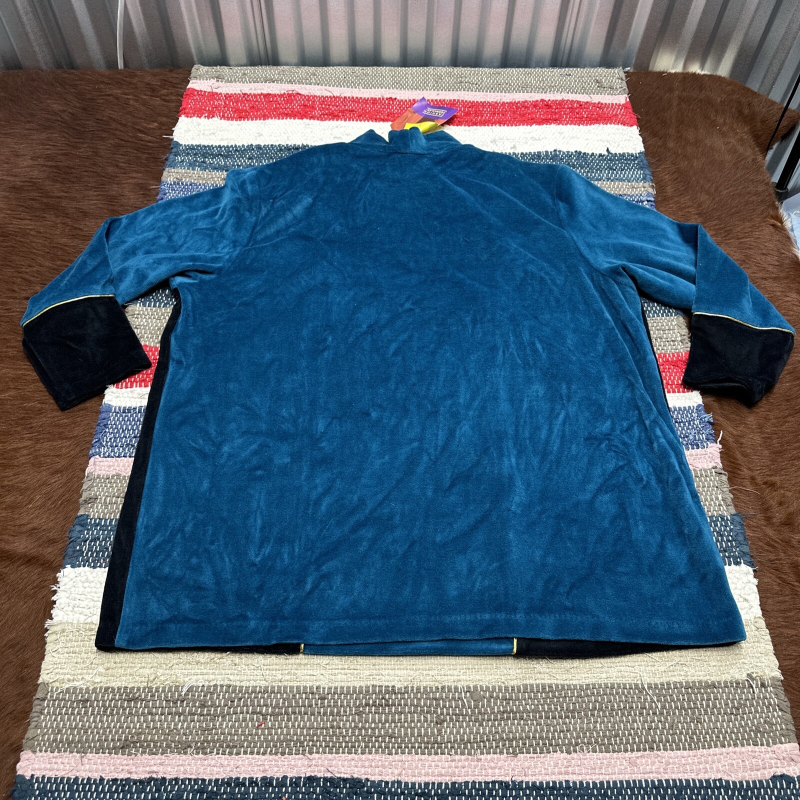 NEW VINTAGE 90s FASHION FORMULA Velvet Felt Shirt Half Sleeve 1X DEADSTOCK