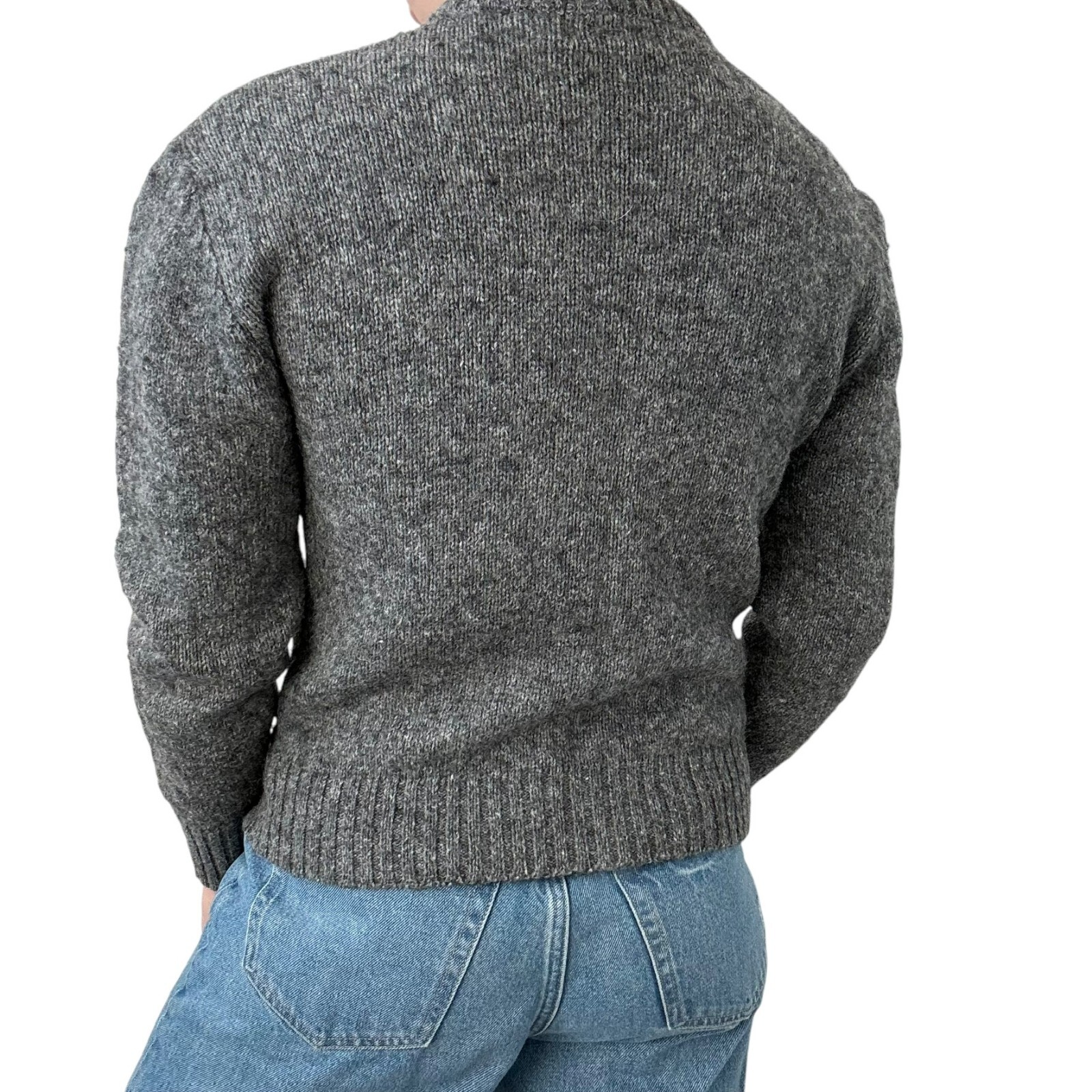 Vintage 1970s McGregor Gray Womens Argyle Preppy Wool Blend Sweater Sz M