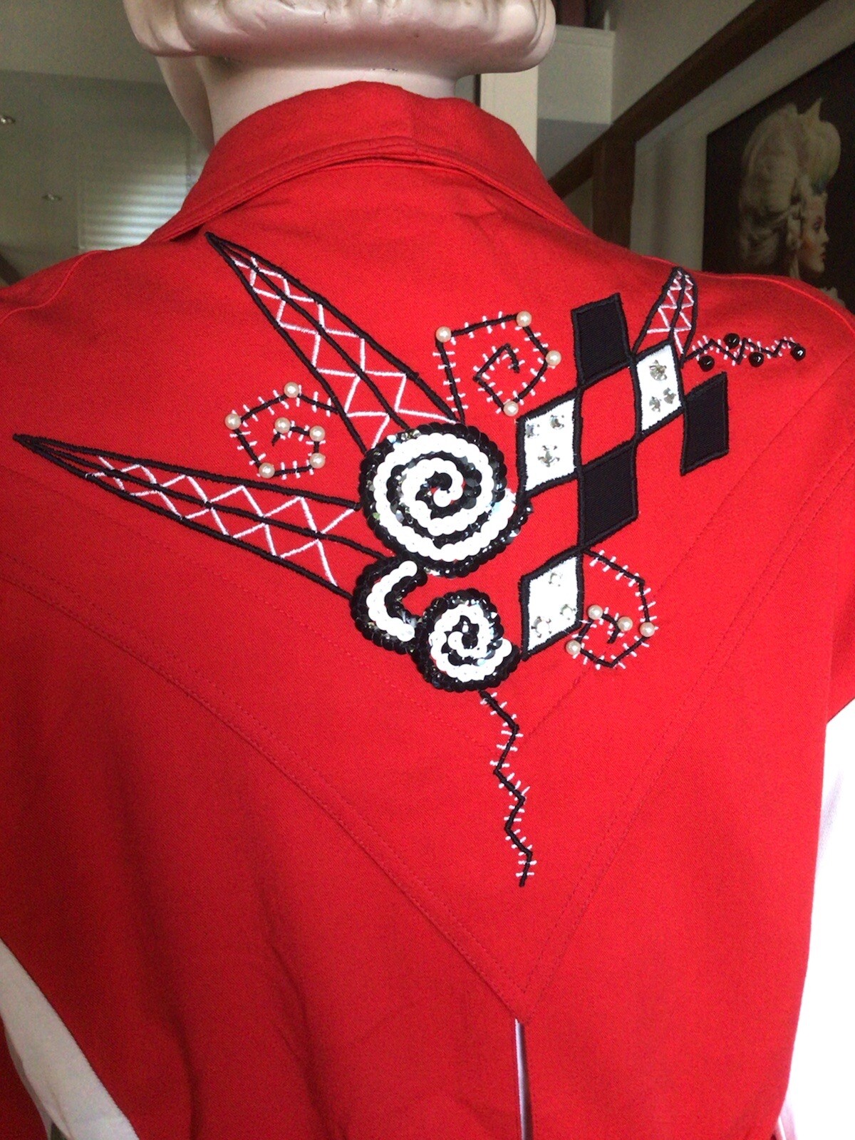 Vtg 80s IIF Ladies Red Avant Garde Peplum Jacket M