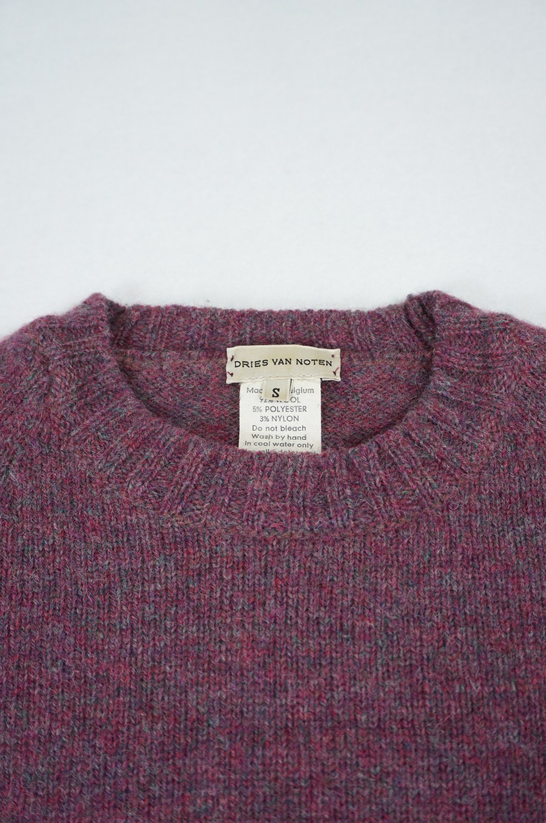 (S) DRIES VAN NOTEN Late 90s Wool Blend Metallic Cuff Knit Jumper