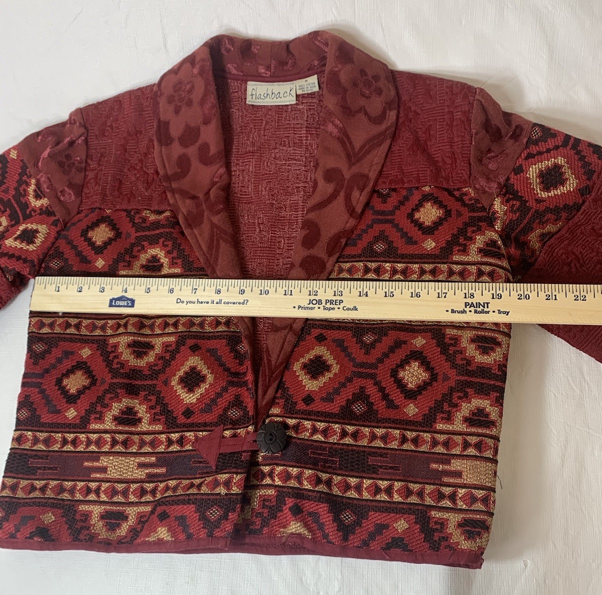 Vintage Flashback cropped embroidered western bolero blazer, size medium