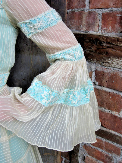 Vintage Maxi Dress Maxi Festival – Massive Bell Sleeves! 1960s 1970s
